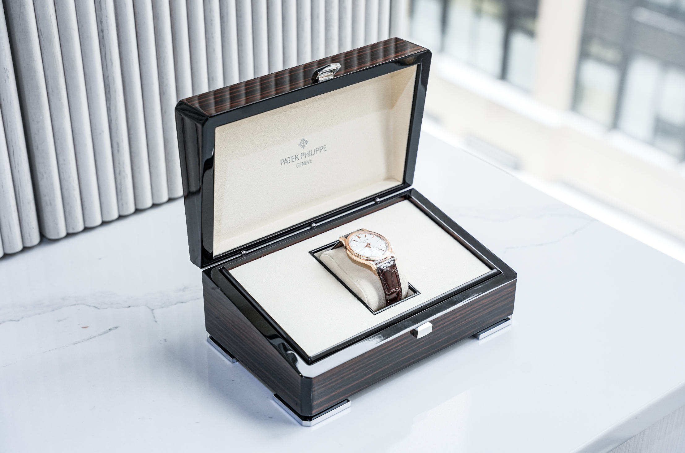 Patek Philippe Calatrava 6119R-001 Rose Gold Silver Dial