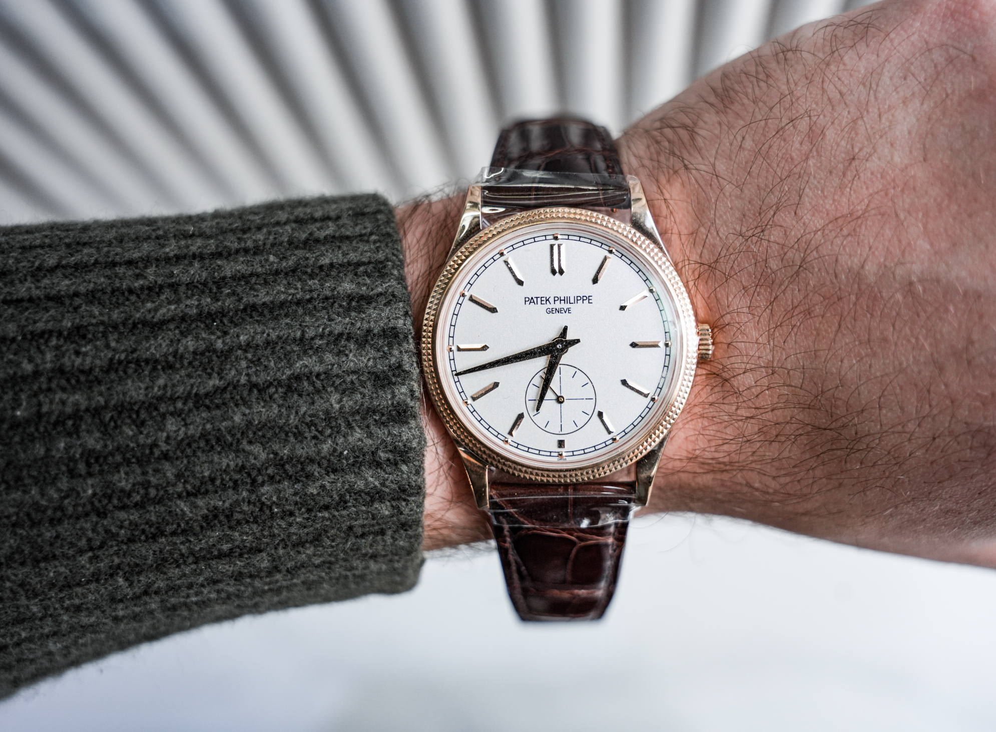 Patek Philippe Calatrava 6119R-001 Rose Gold Silver Dial