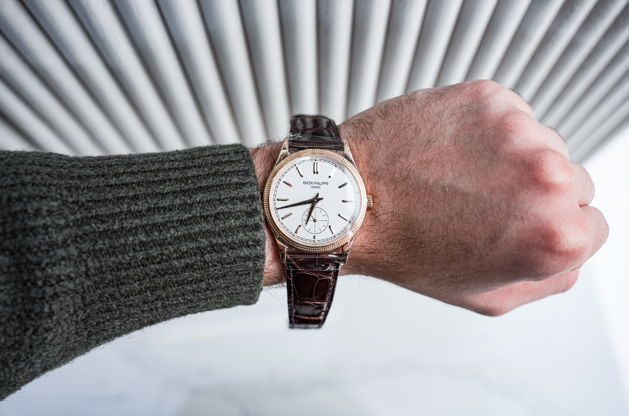 Patek Philippe Calatrava 6119R-001 Rose Gold Silver Dial