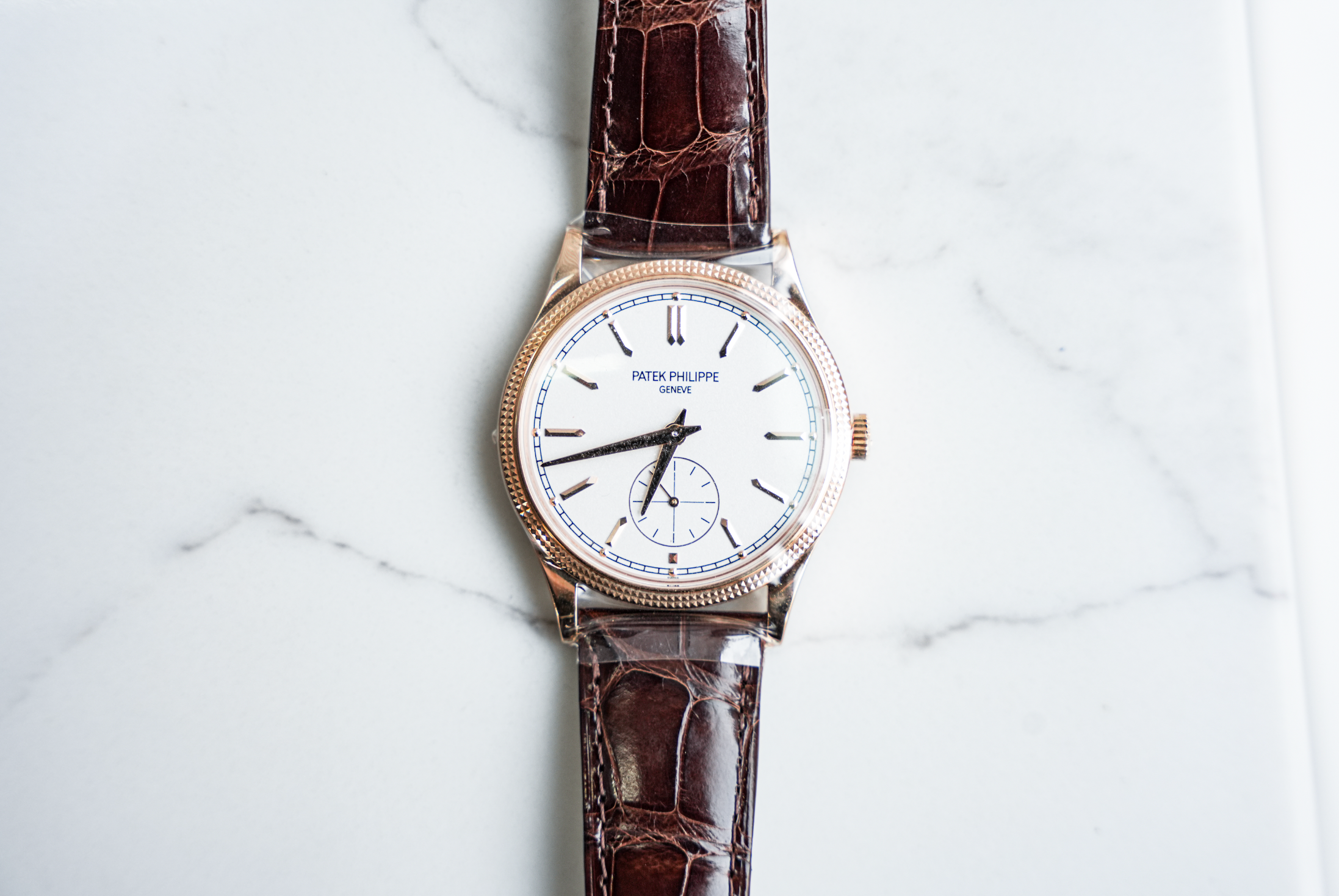 Patek Philippe Calatrava 6119R-001 Rose Gold Silver Dial