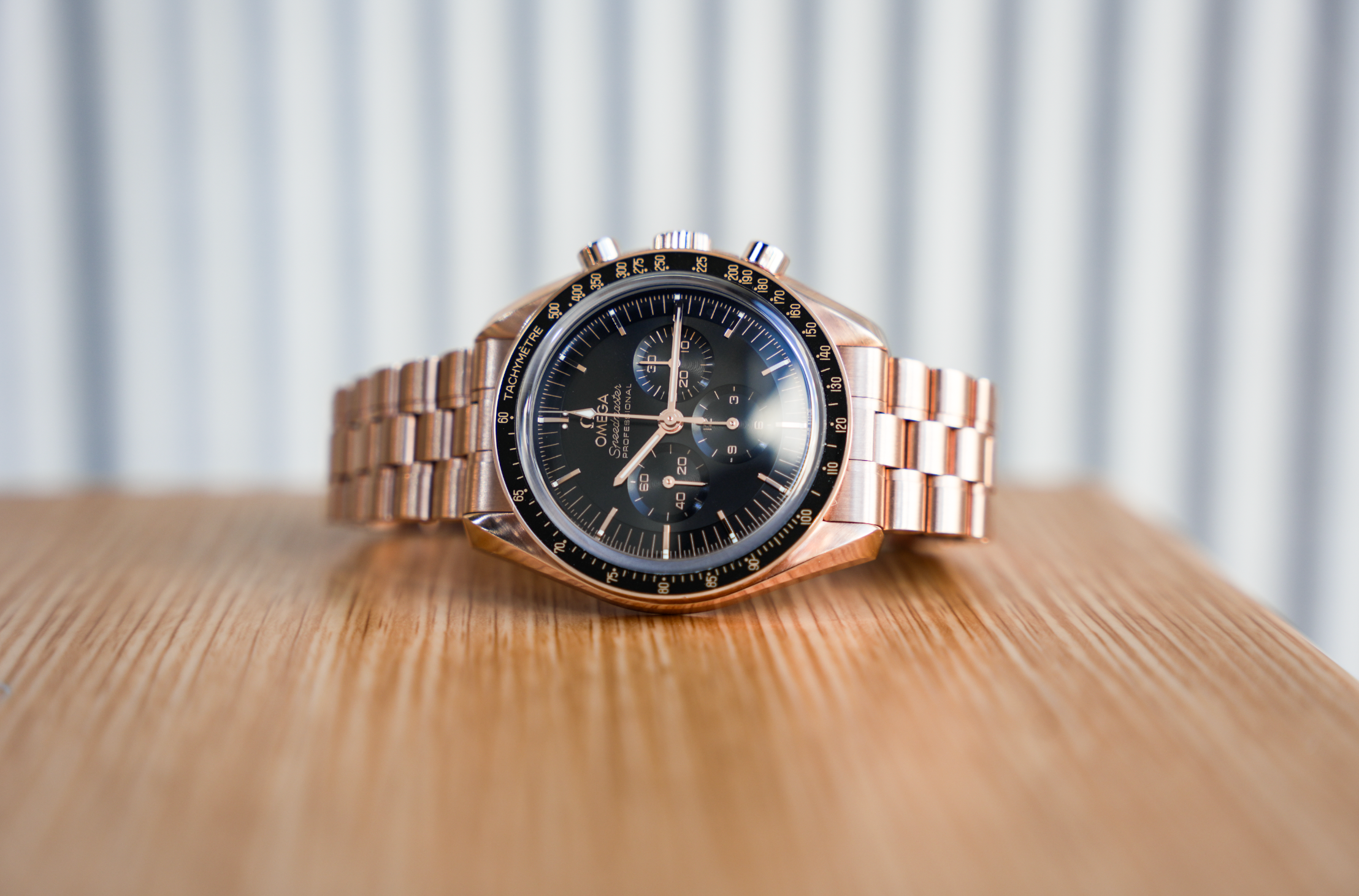 Omega Speedmaster Professional Moonwatch 42mm Rose Gold Black Dial Chronograph 18K Sedna