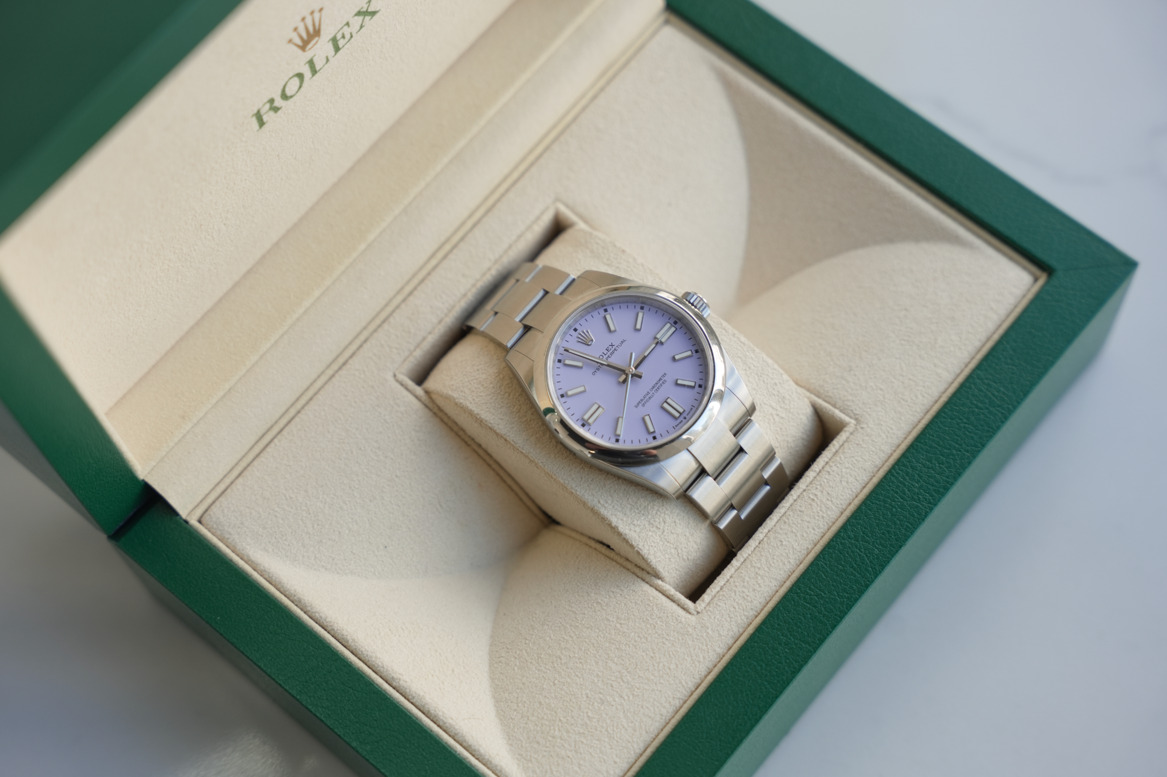Rolex Oyster Perpetual 41 Lavender Dial Oystersteel 41mm Automatic Watch Ref. 134300