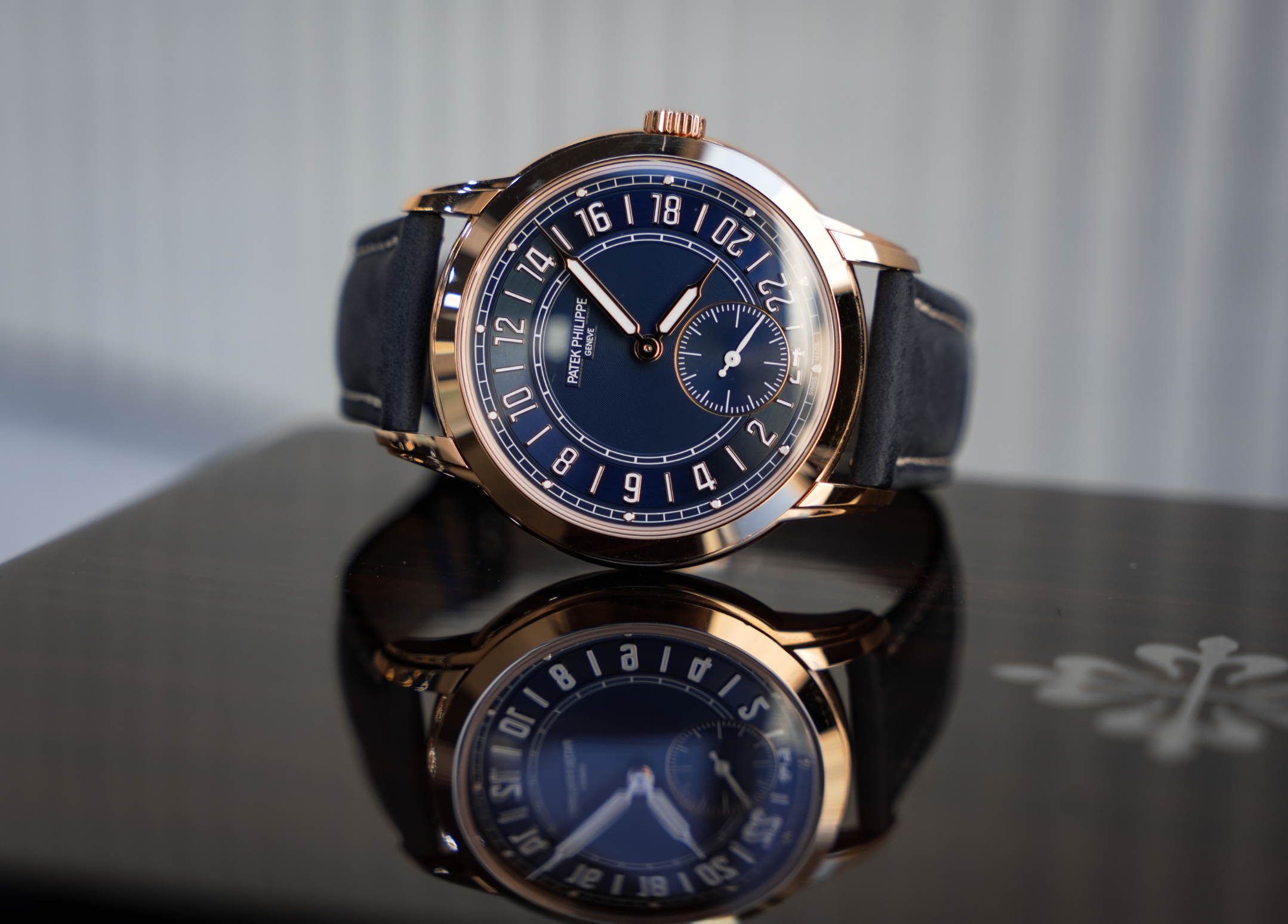 Patek Philippe Calatrava Travel Time 24-Hour 5224R-001 Rose Gold Blue Dial 42mm