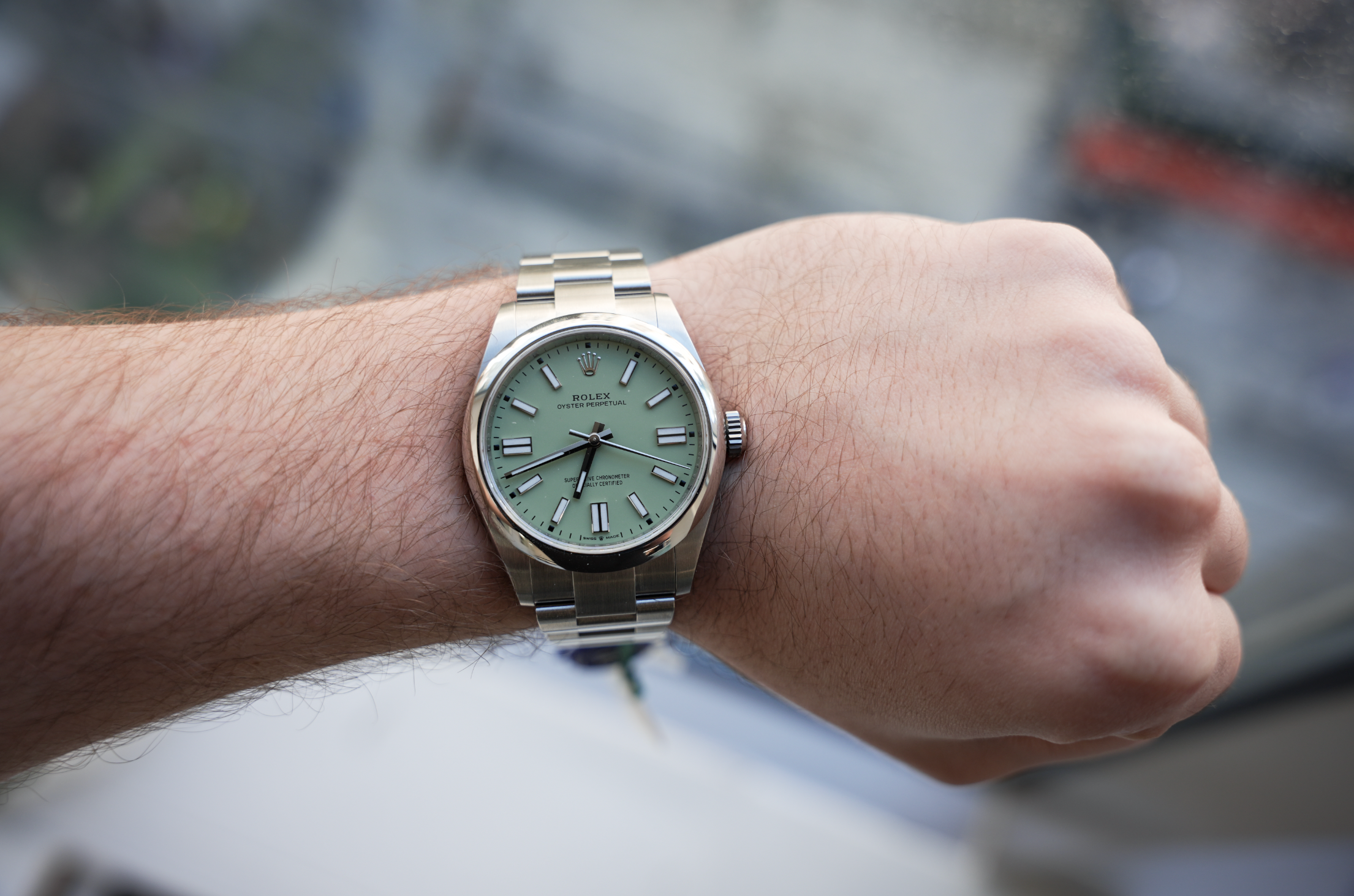 Rolex Oyster Perpetual 41 134300 Pistachio Green Dial Oystersteel 41mm Automatic
