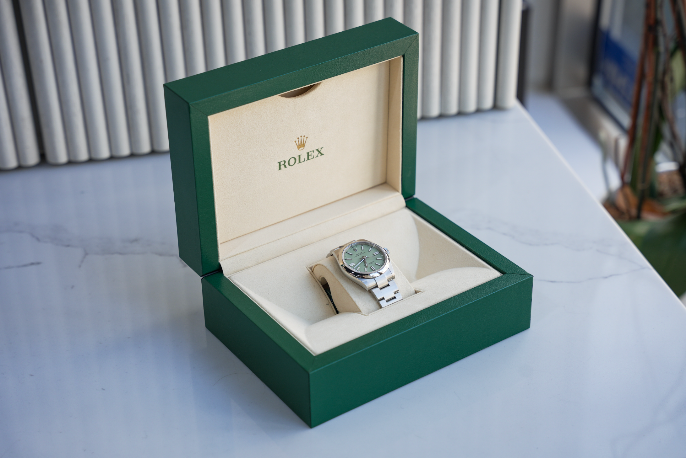 Rolex Oyster Perpetual 41 134300 Pistachio Green Dial Oystersteel 41mm Automatic