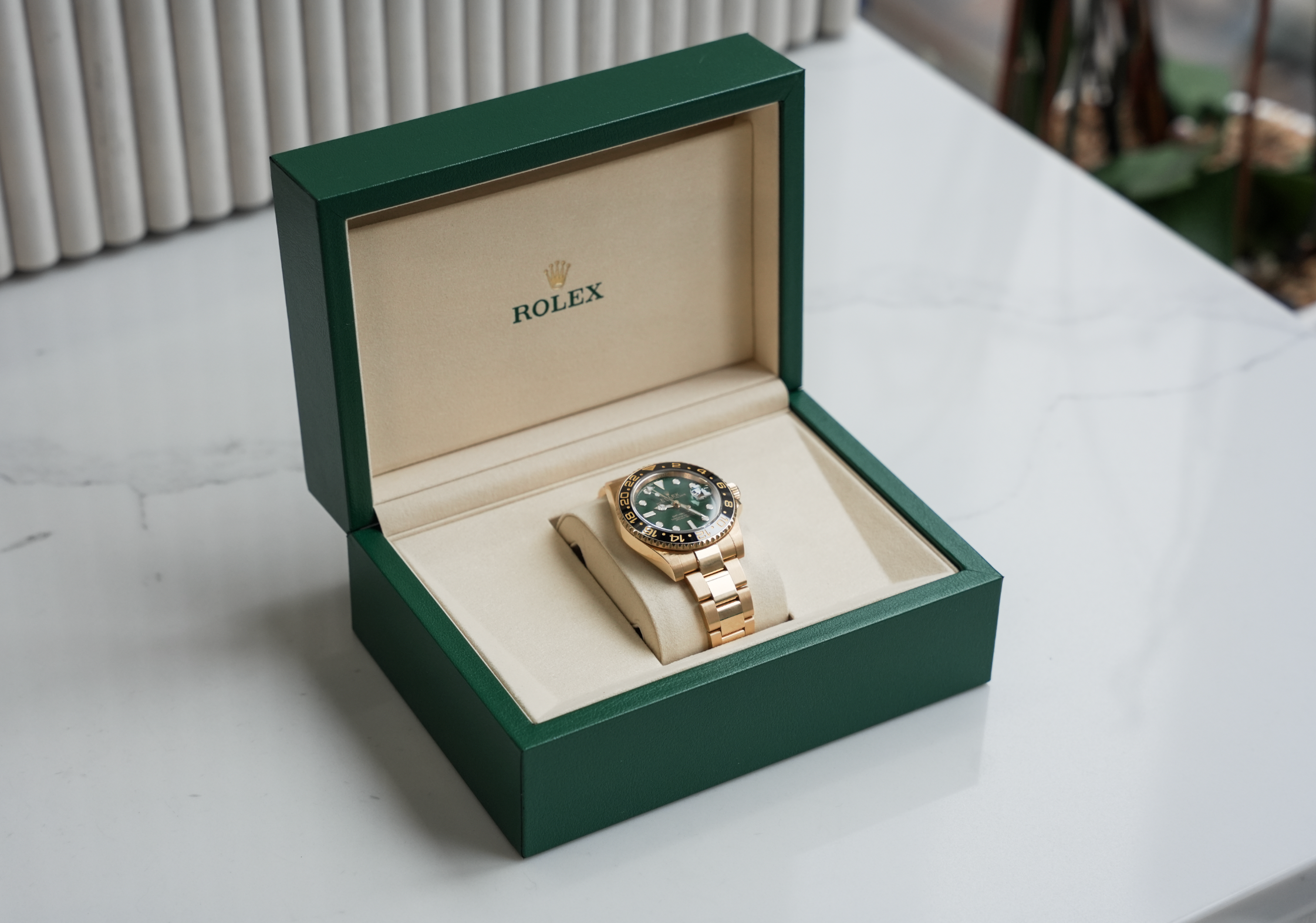 Rolex GMT-Master II 116718LN Green Dial 18K Yellow Gold Black Ceramic Bezel Oyster Bracelet 40mm