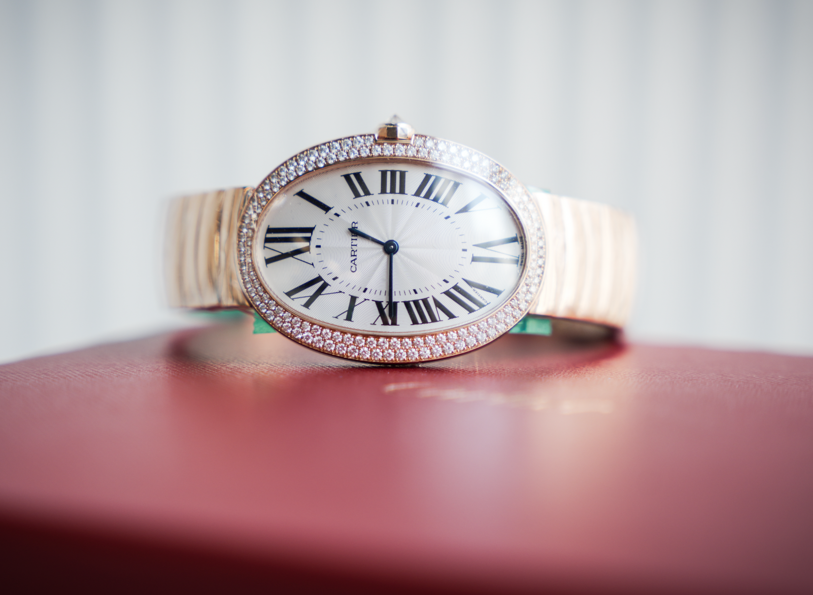 Cartier Baignoire 44x34mm 18K Rose Gold Diamond Bezel WB520003
