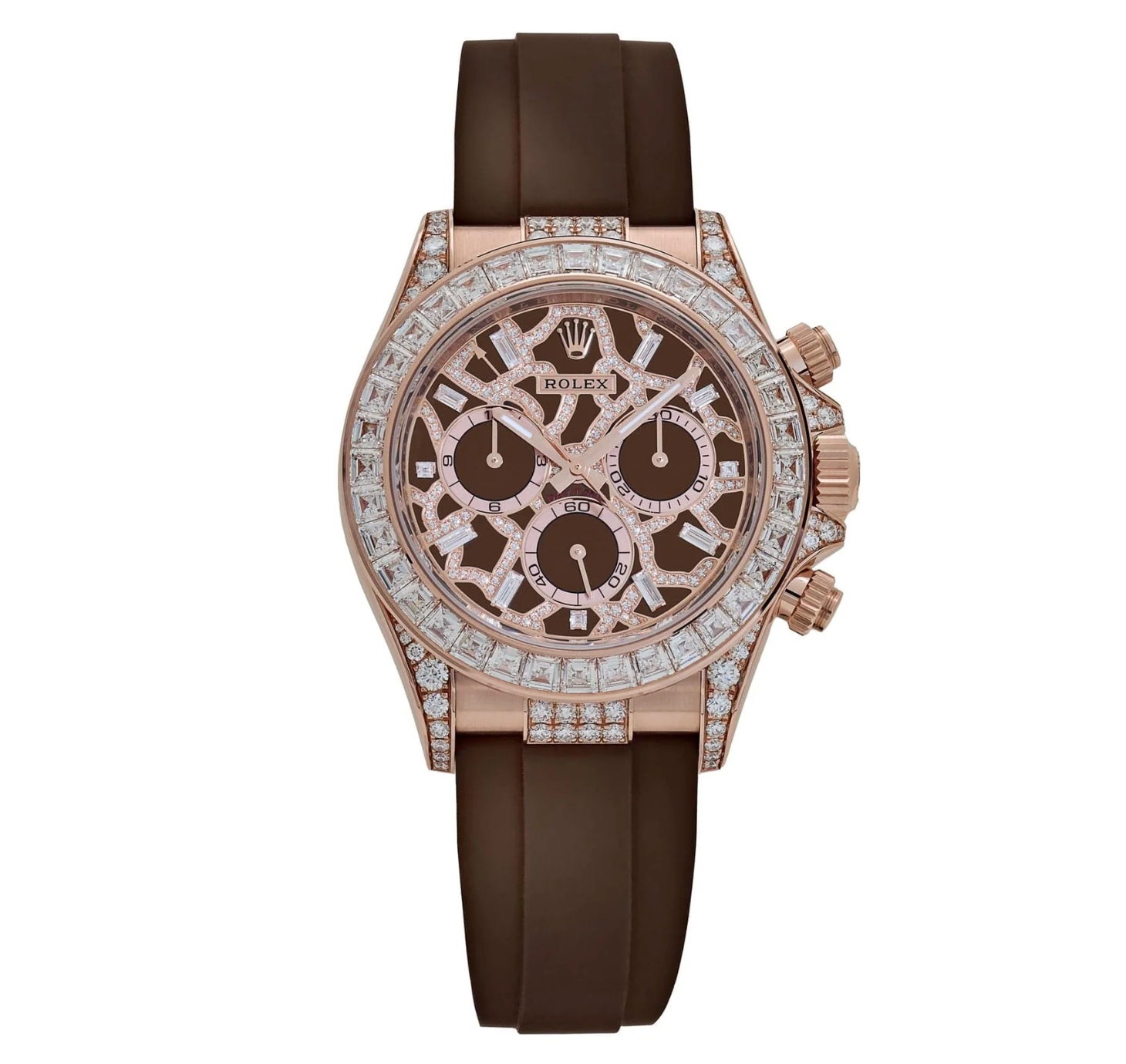 Rolex Daytona 126555TBR “Giraffe” Everose Gold Diamond Bezel Chestnut Diamond Dial