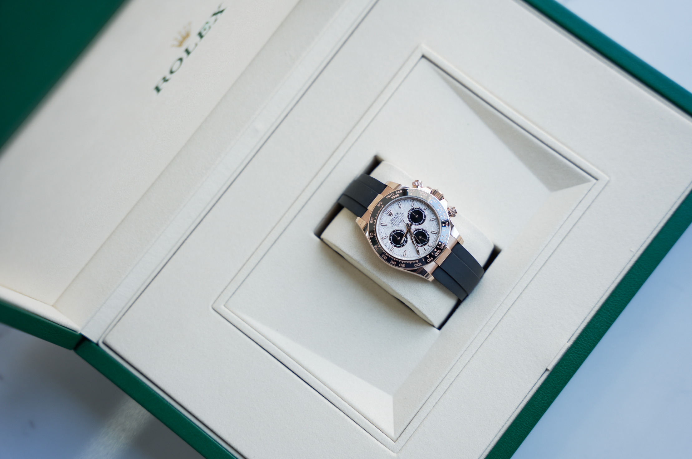 Rolex Daytona 126515LN Everose Gold Meteorite Dial Oysterflex 40mm