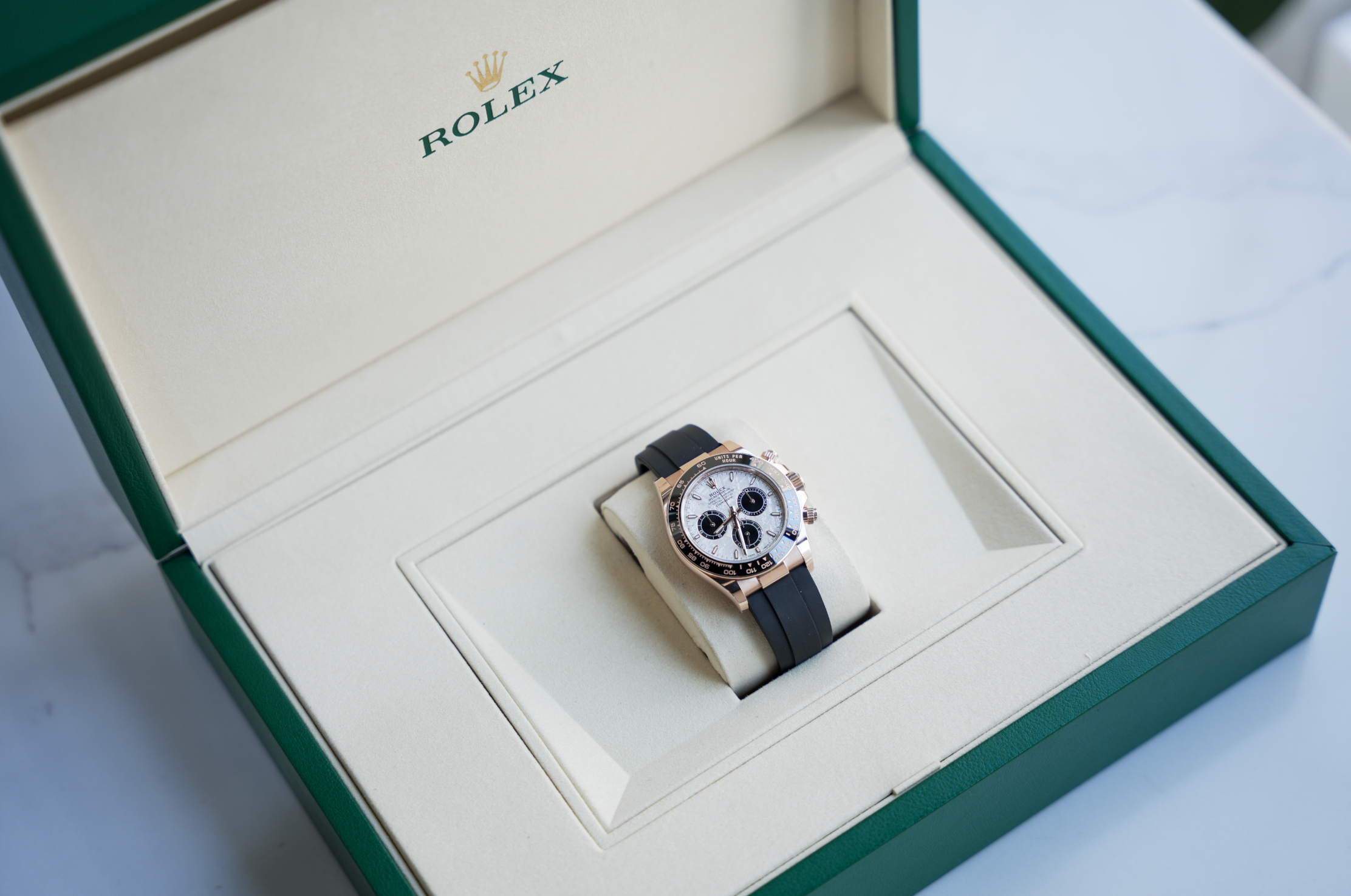 Rolex Daytona 126515LN Everose Gold Meteorite Dial Oysterflex 40mm