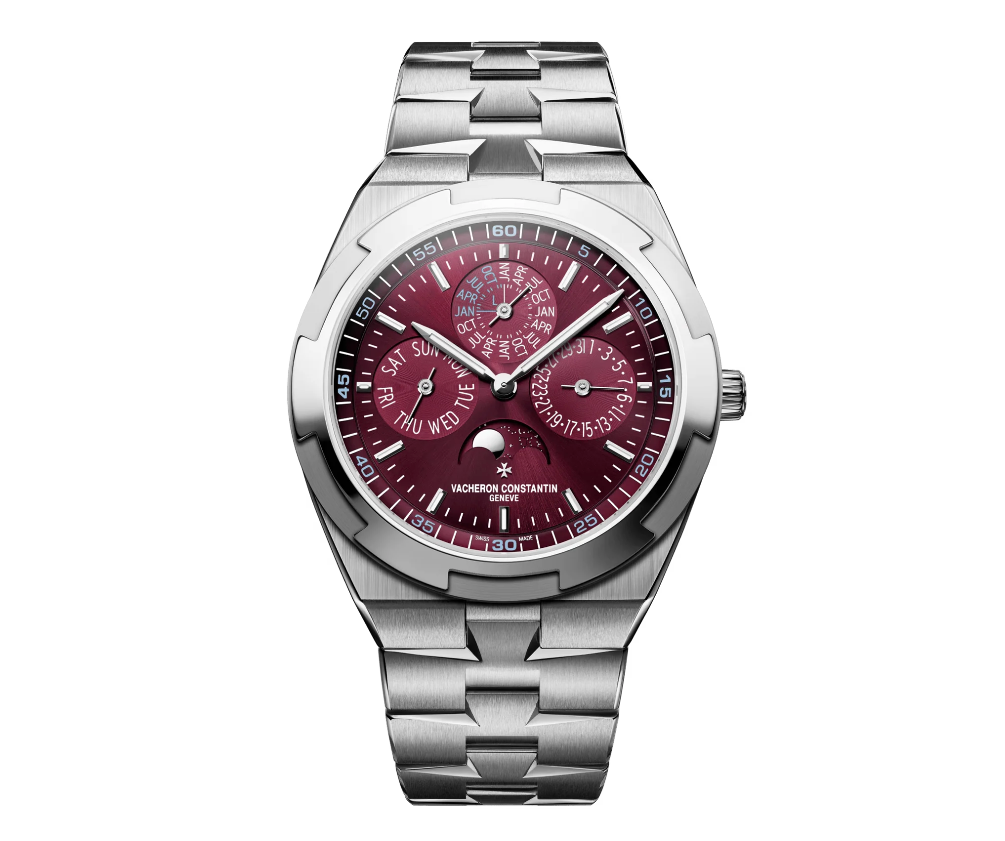 Vacheron Constantin Overseas Perpetual Calendar Ultra-Thin 41.5mm 18K White Gold Burgundy Dial | 4300V/220G-H151