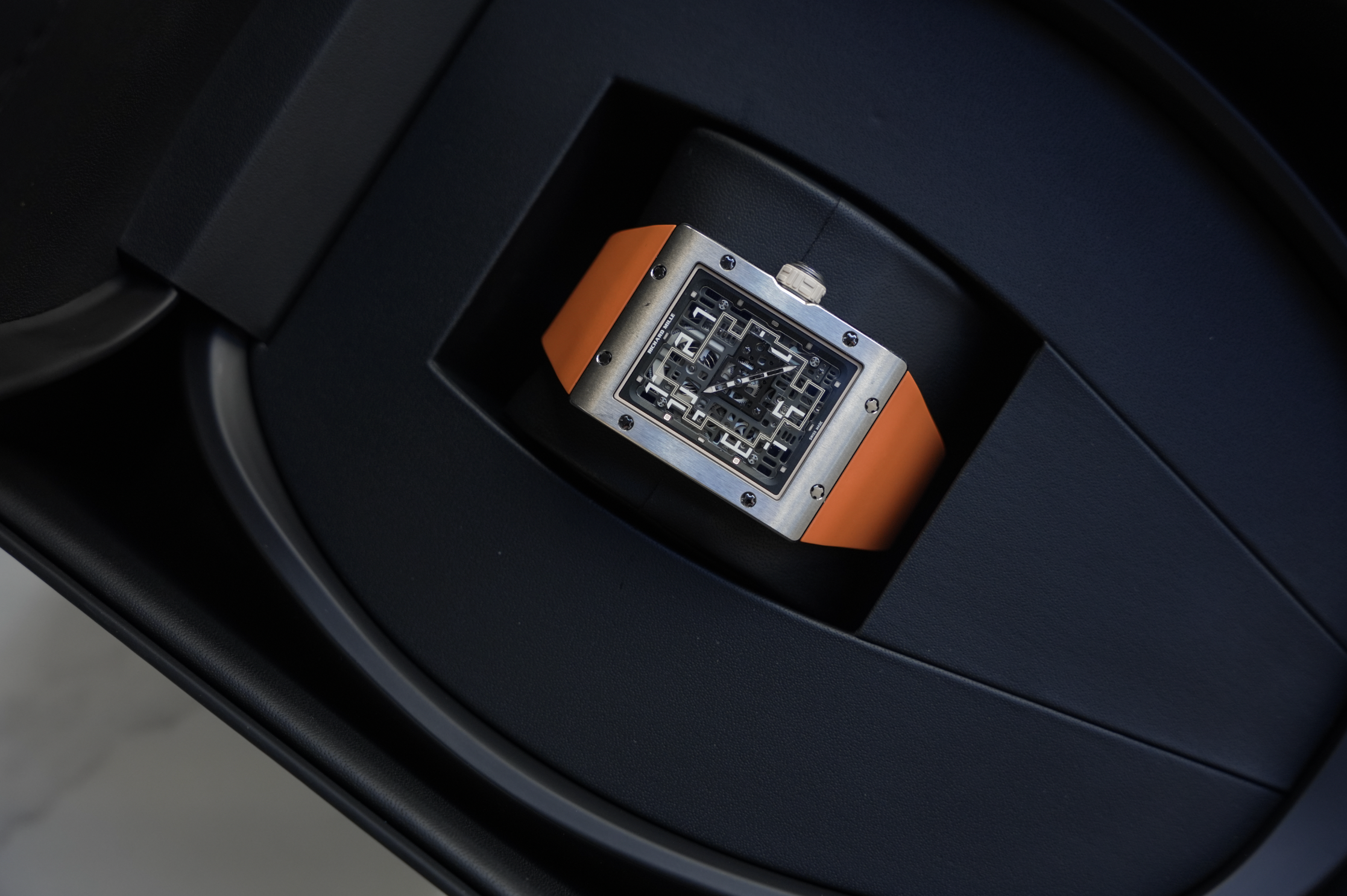 Richard Mille RM 16-02 Automatic Extra Flat Titanium Skeleton Dial Orange Rubber Strap
