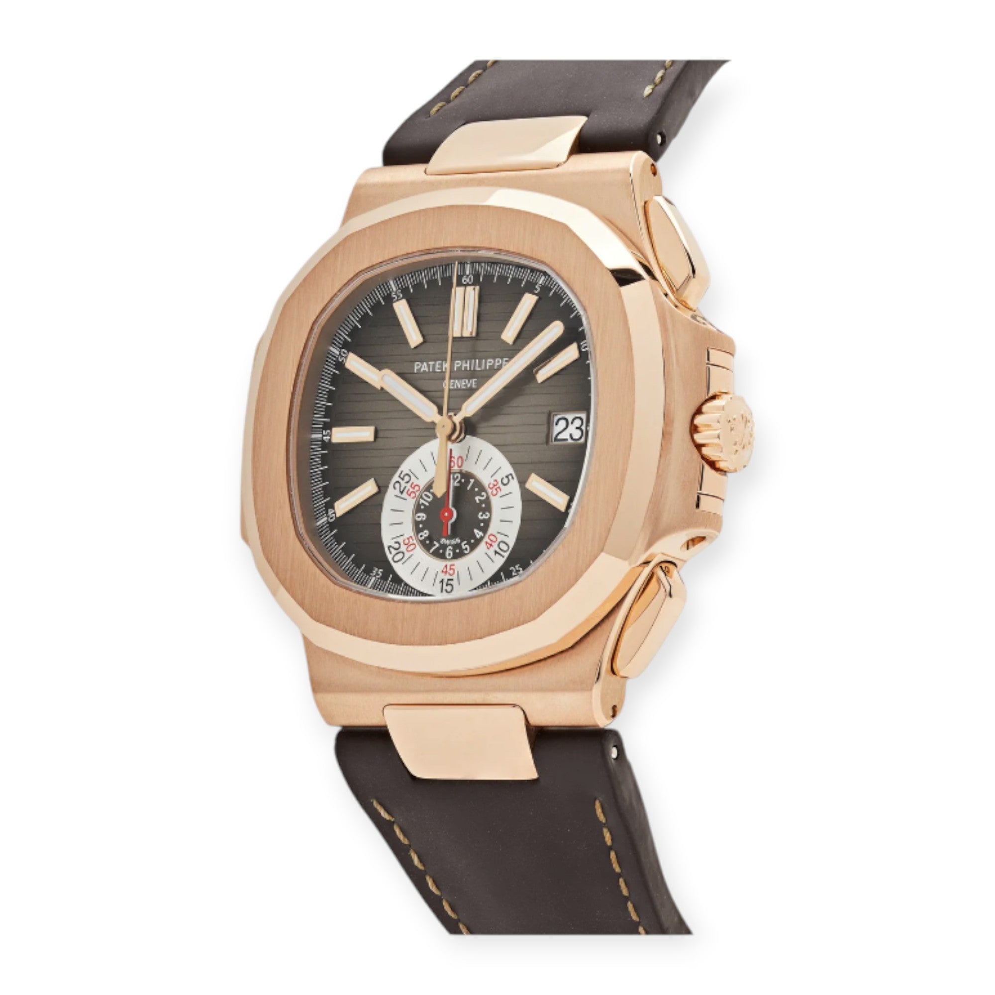 Patek Philippe Nautilus 5980R 40.5MM Black-Brown Dial With Leather Bracelet