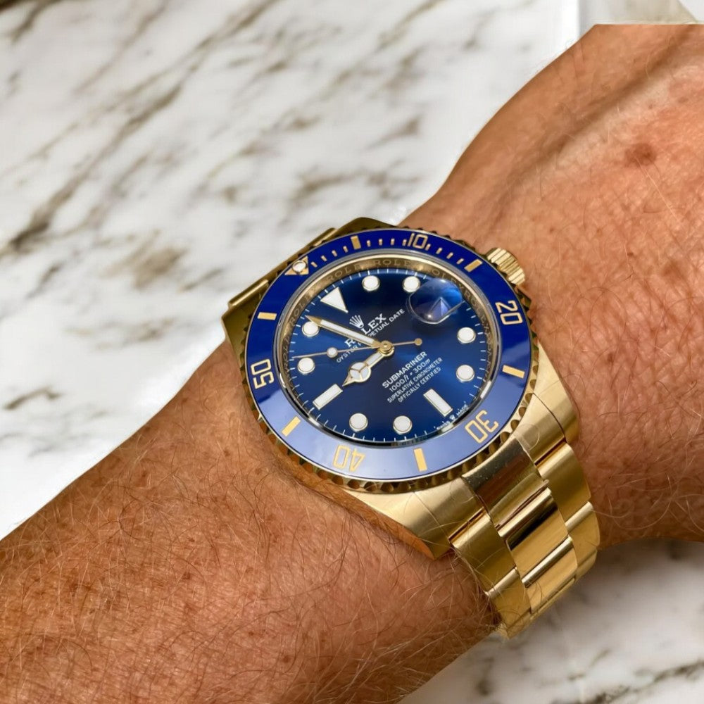 Rolex Submariner 126618 Yellow Gold Blue Dial Bezel Mens Watch