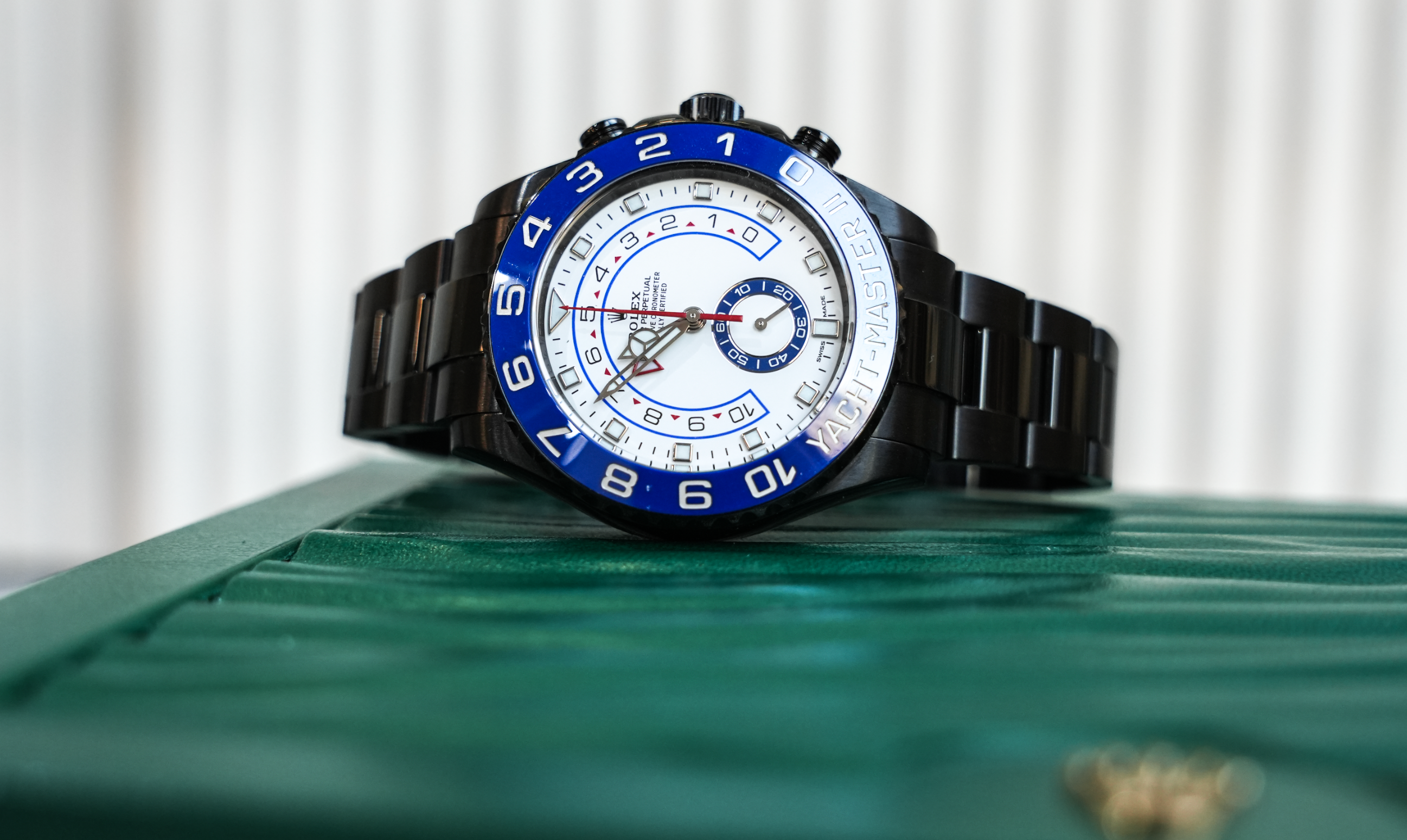 Rolex Yacht-Master II 44mm White Dial – Black PVD Coated Stainless Steel – Ref. 116680