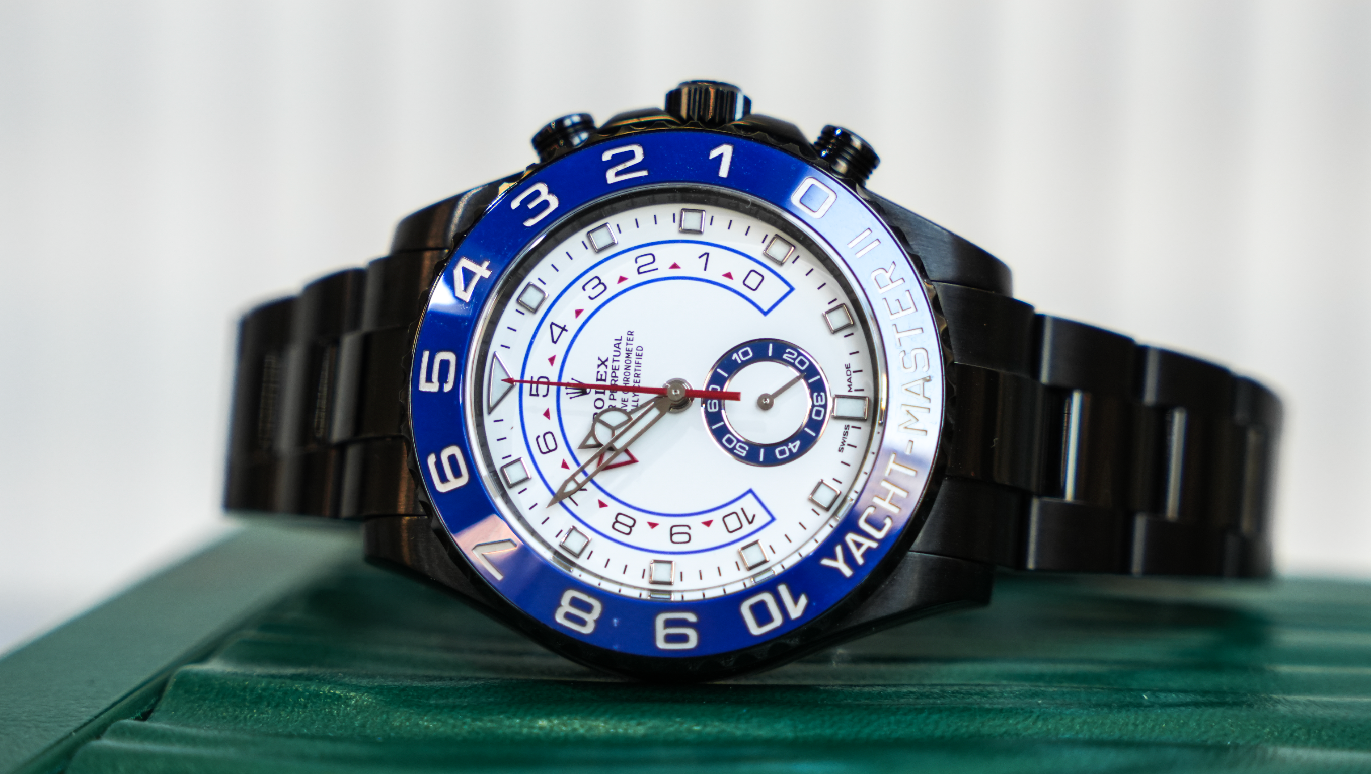Rolex Yacht-Master II 44mm White Dial – Black PVD Coated Stainless Steel – Ref. 116680