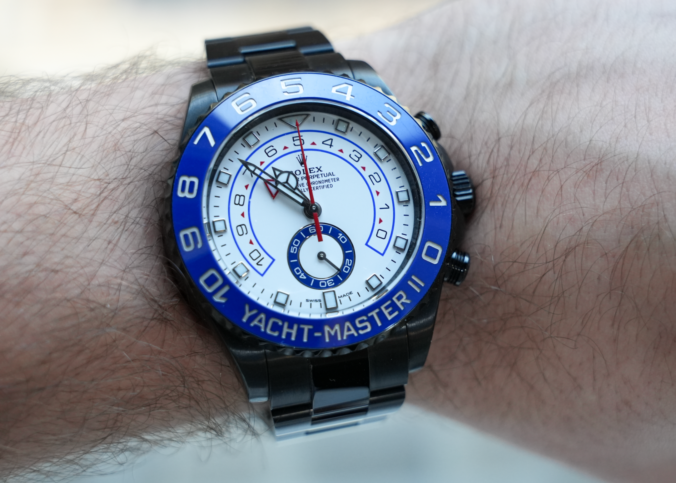 Rolex Yacht-Master II 44mm White Dial – Black PVD Coated Stainless Steel – Ref. 116680