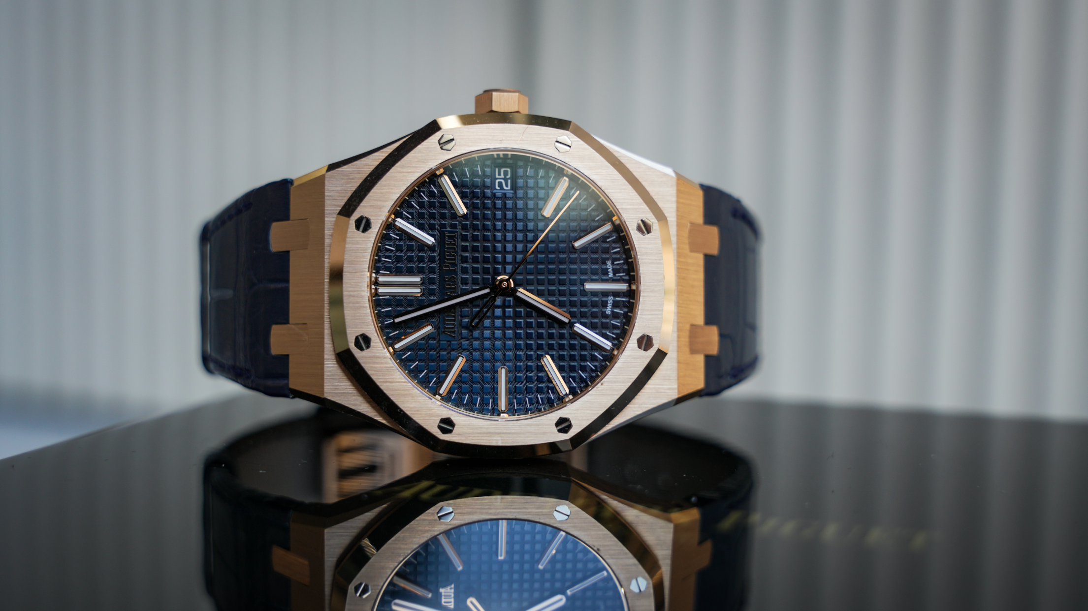 Audemars Piguet Royal Oak Selfwinding "50th Anniversary" 41mm – Blue Dial | 18K Rose Gold ( Year 2024 to 2025)Ref. 15510OR.OO.D315CR.01)
