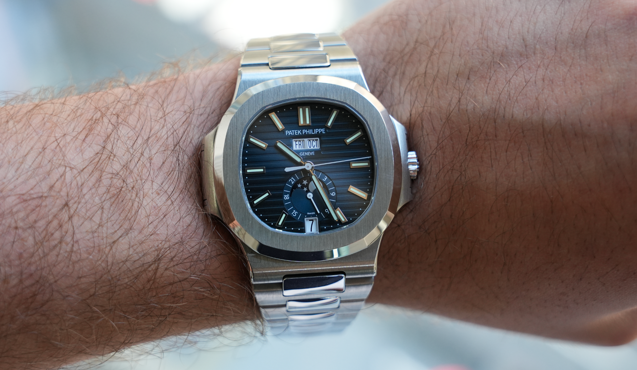 Patek Philippe Nautilus Annual Calendar Moon Phases – Ref. 5726/1A-014 | 40.5mm Blue Dial with Stainless Steel Bracelet