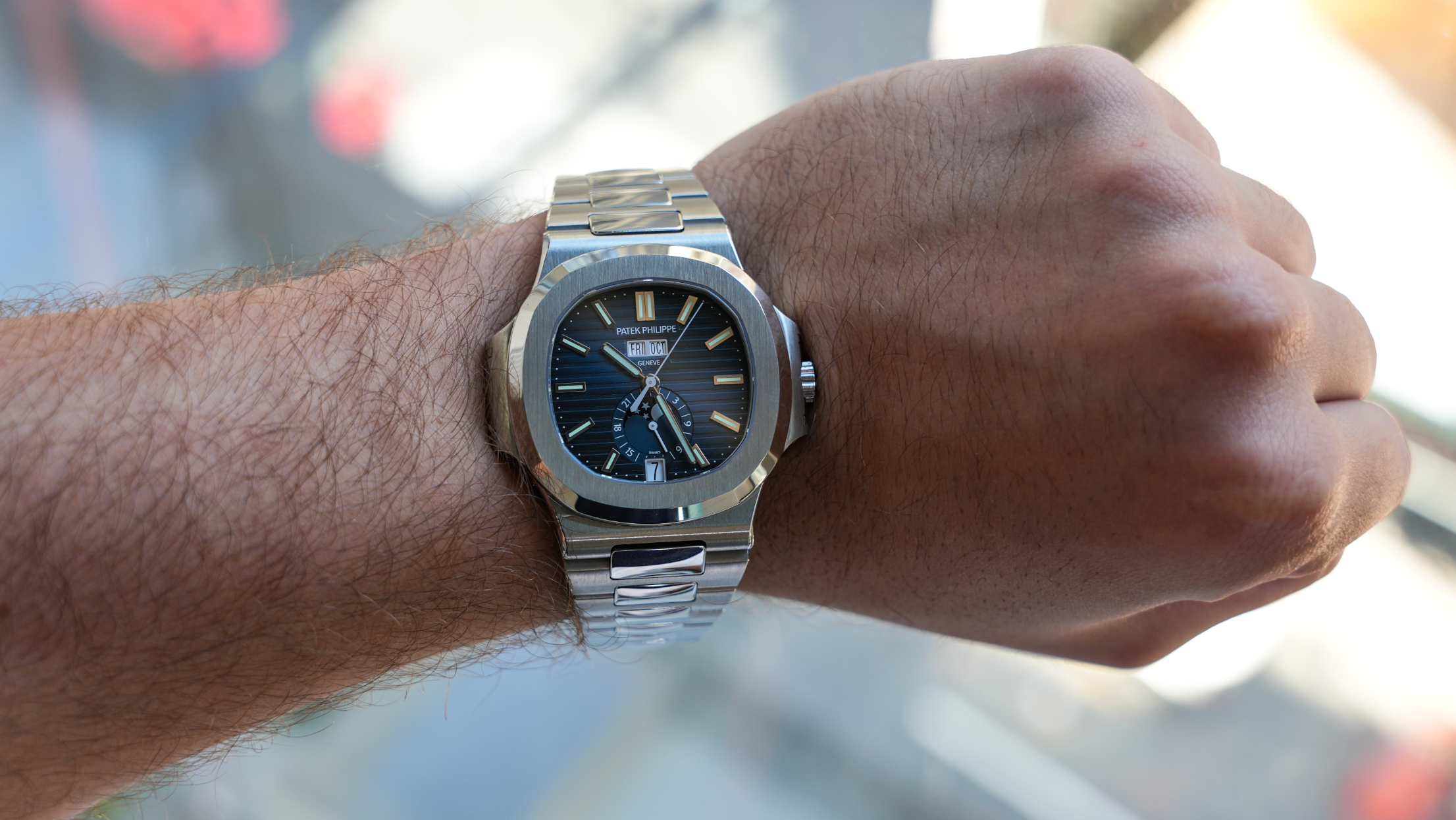 Patek Philippe Nautilus Annual Calendar Moon Phases – Ref. 5726/1A-014 | 40.5mm Blue Dial with Stainless Steel Bracelet