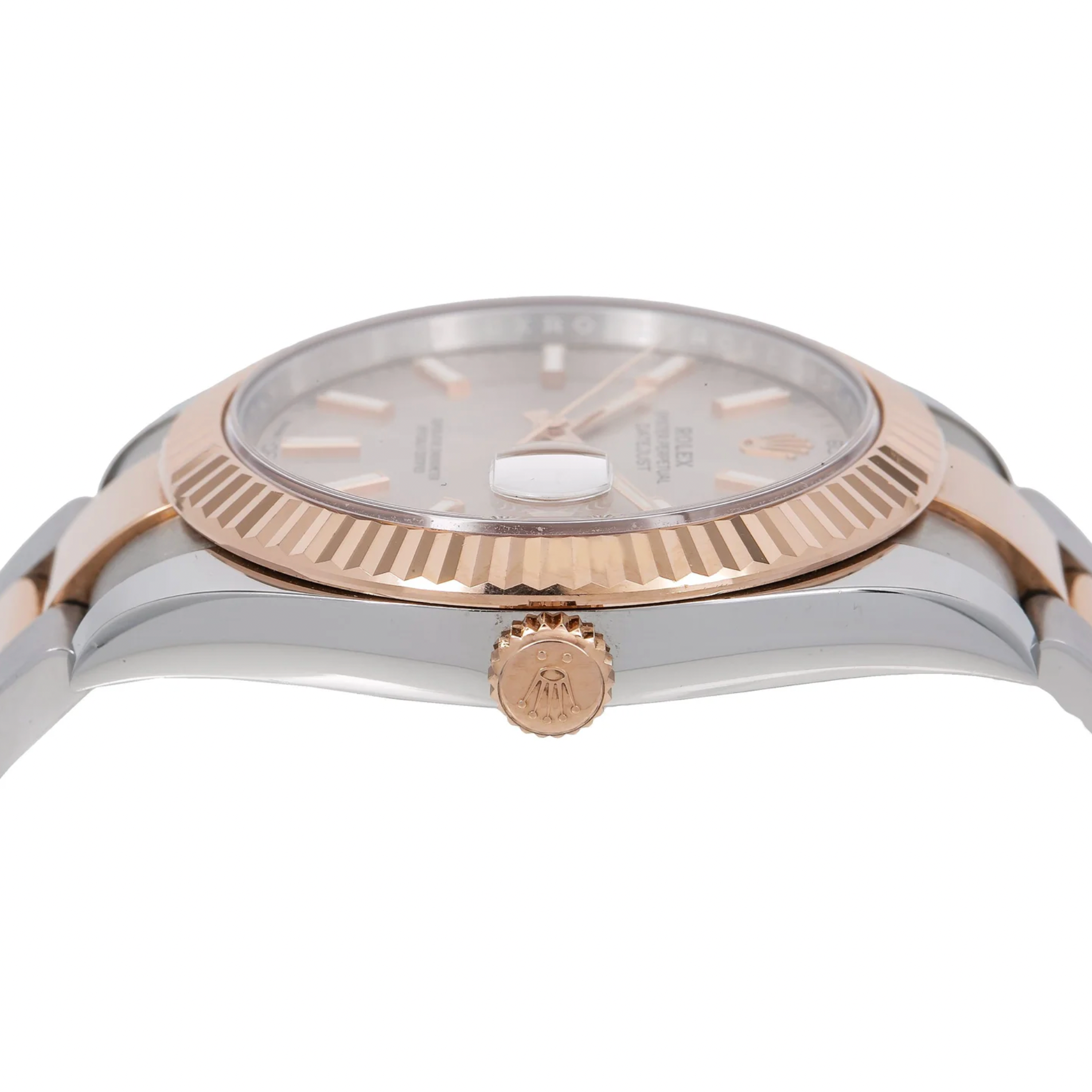 Rolex Datejust 41mm Sundust Roman Dial 18K Everose Gold Fluted Bezel – Ref. 126331