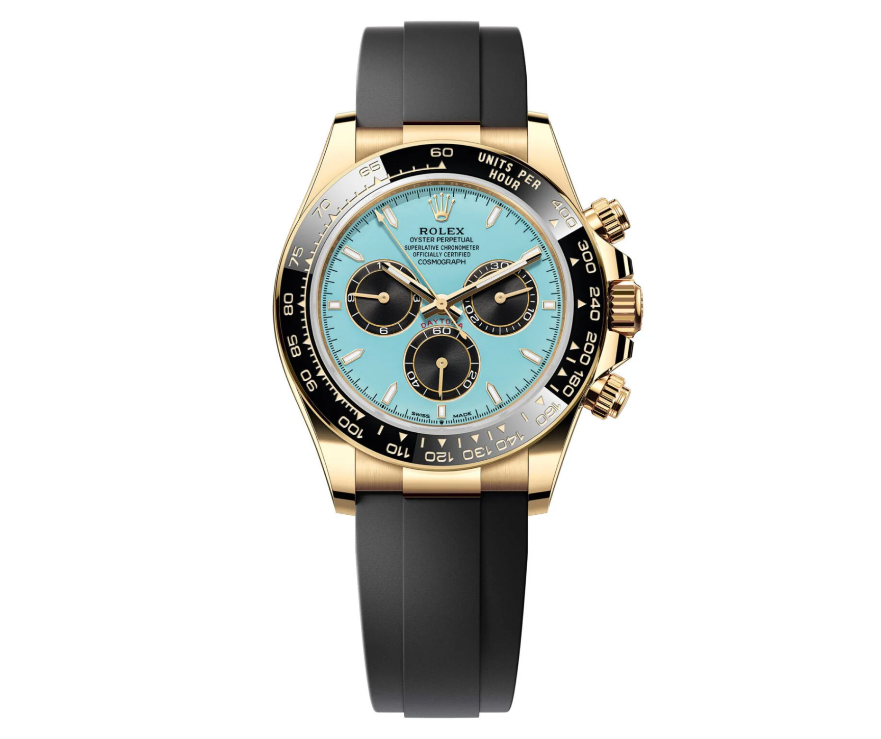Rolex Cosmograph Daytona – Yellow Gold Tiffany Dial on Oysterflex (126518)