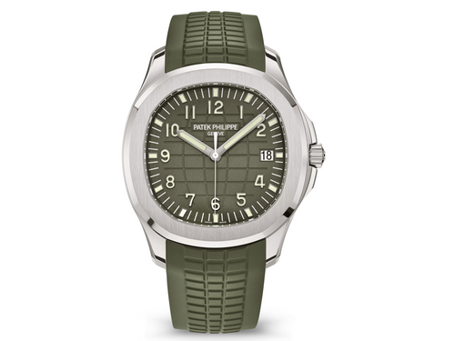 Patek Philippe Aquanaut 5168G-010 42.2mm 18K White Gold Khaki Green Dial