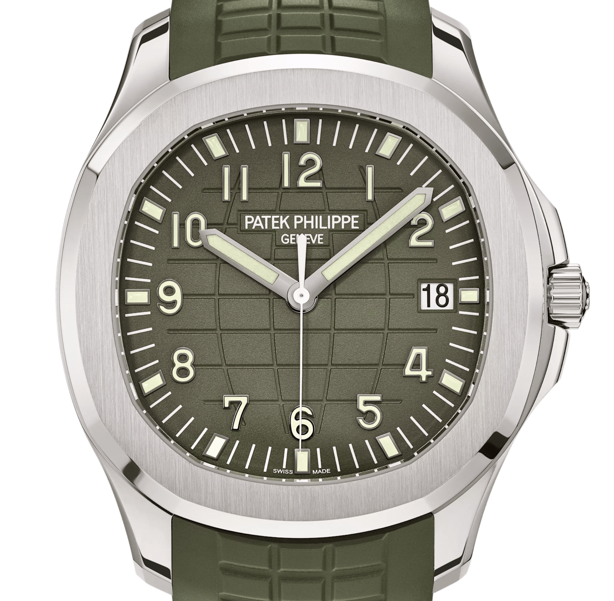 Patek Philippe Aquanaut 5168G-010 42.2mm 18K White Gold Khaki Green Dial