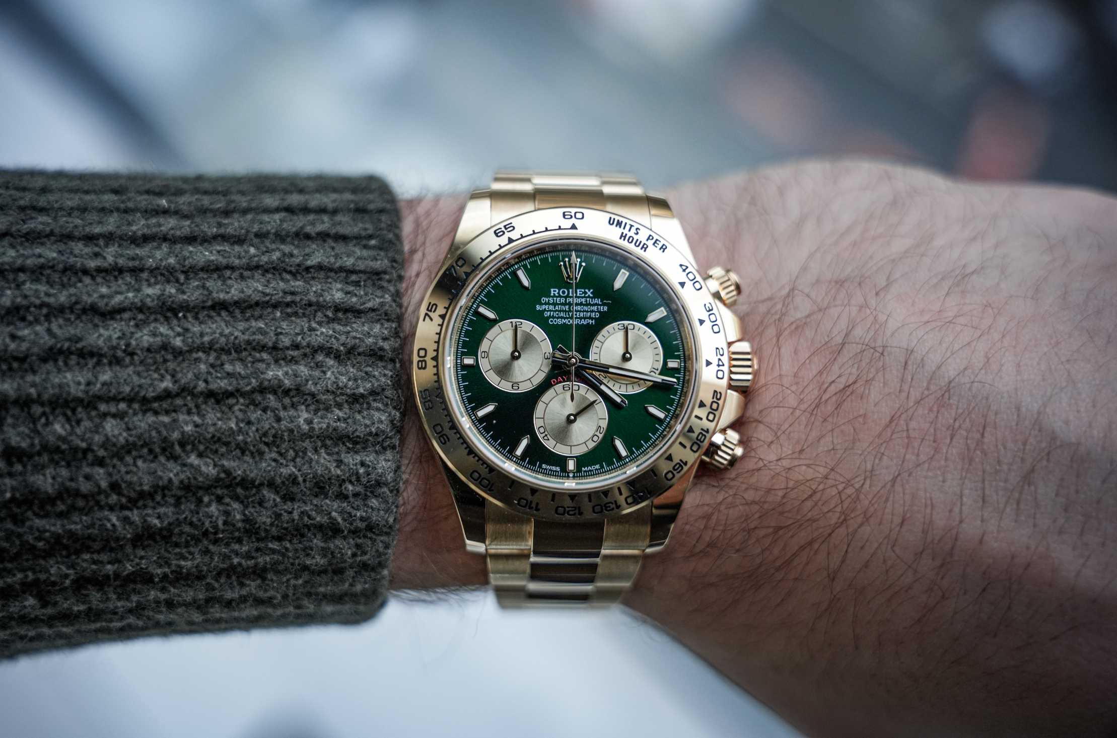 Rolex Daytona 116508 Yellow Gold Green Dial Mens Watch