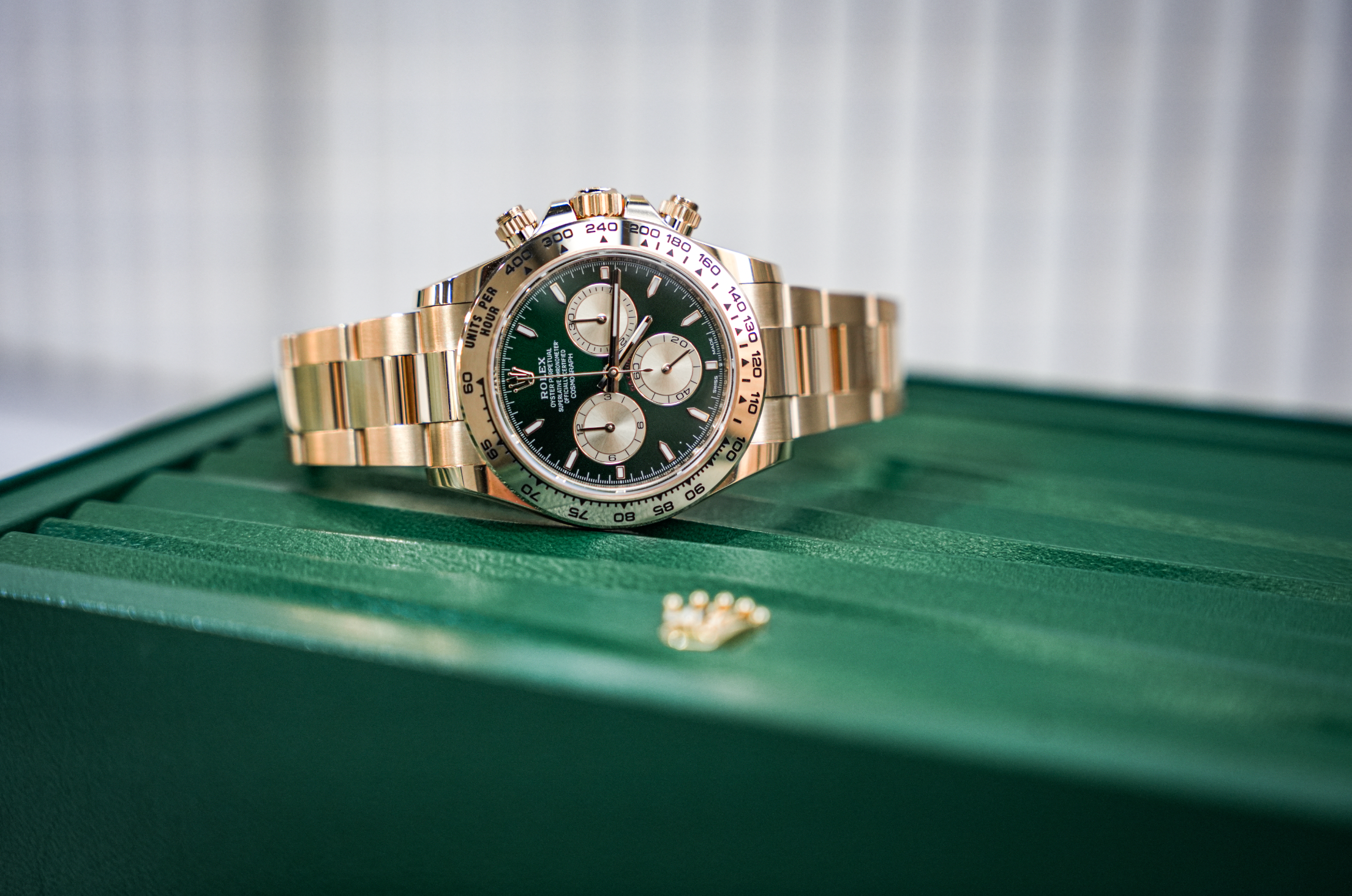 Rolex Daytona 116508 Yellow Gold Green Dial Mens Watch