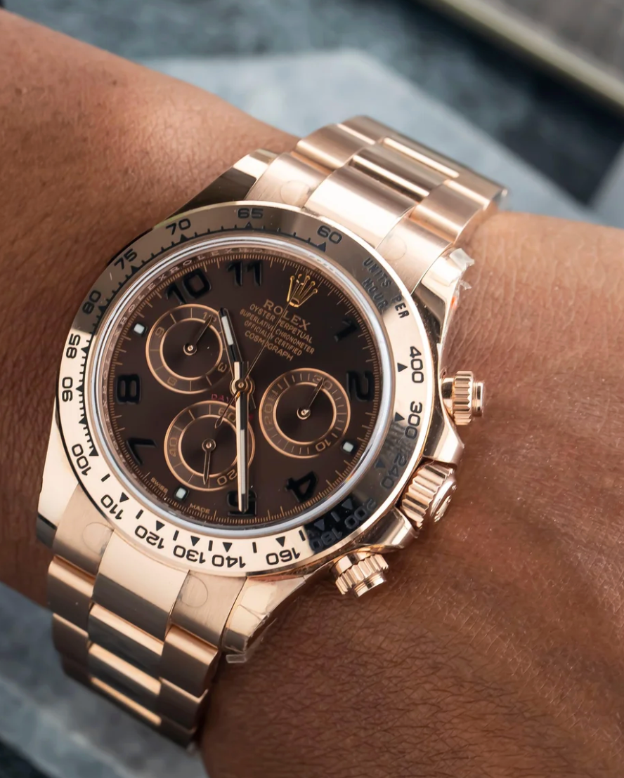 Rolex Cosmograph Daytona Rose Gold with Chocolate Arabic Dial 116505