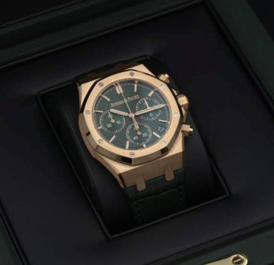 Audemars Piguet Royal Oak Chronograph 26240OR.OO.D404CR.01 Green Dial “50th Anniversary” Rose Gold