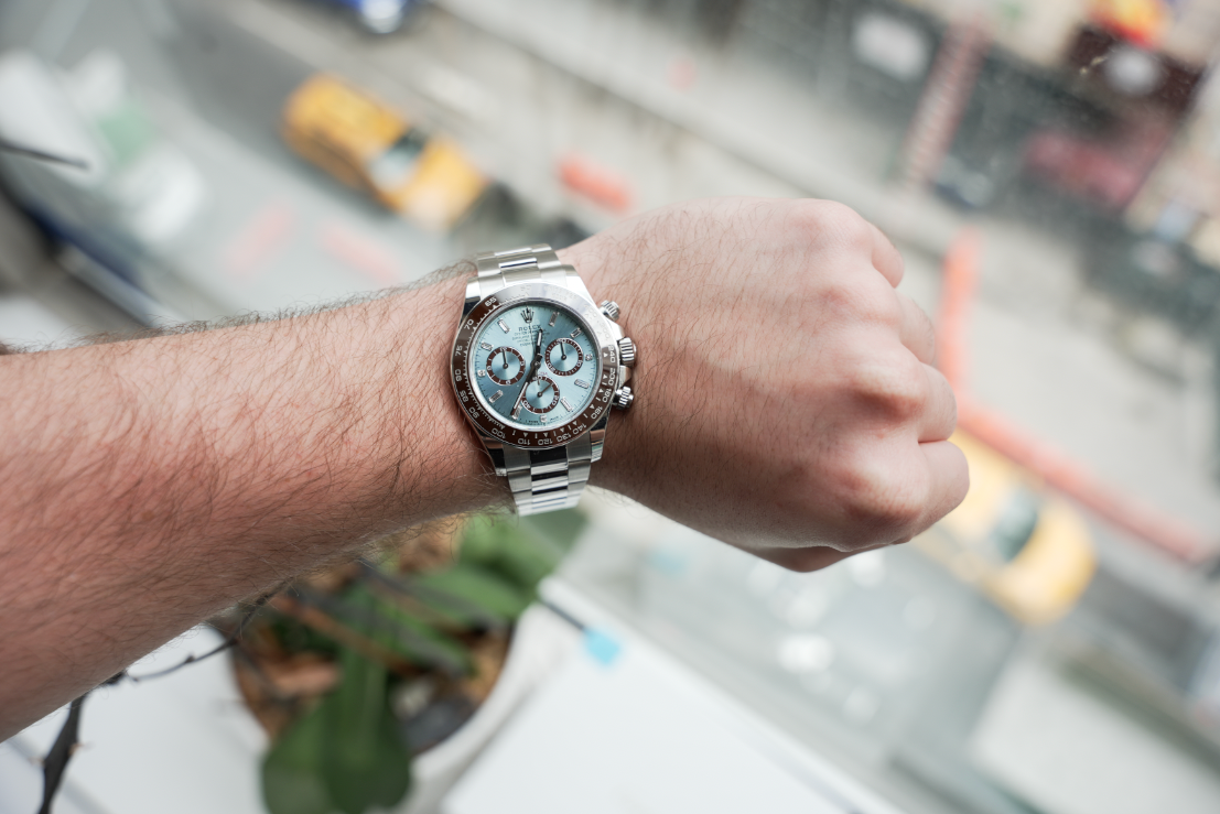 Rolex Cosmograph Daytona 126506 Platinum Ice Blue Baguette Diamond Dial 40mm Oyster Bracelet