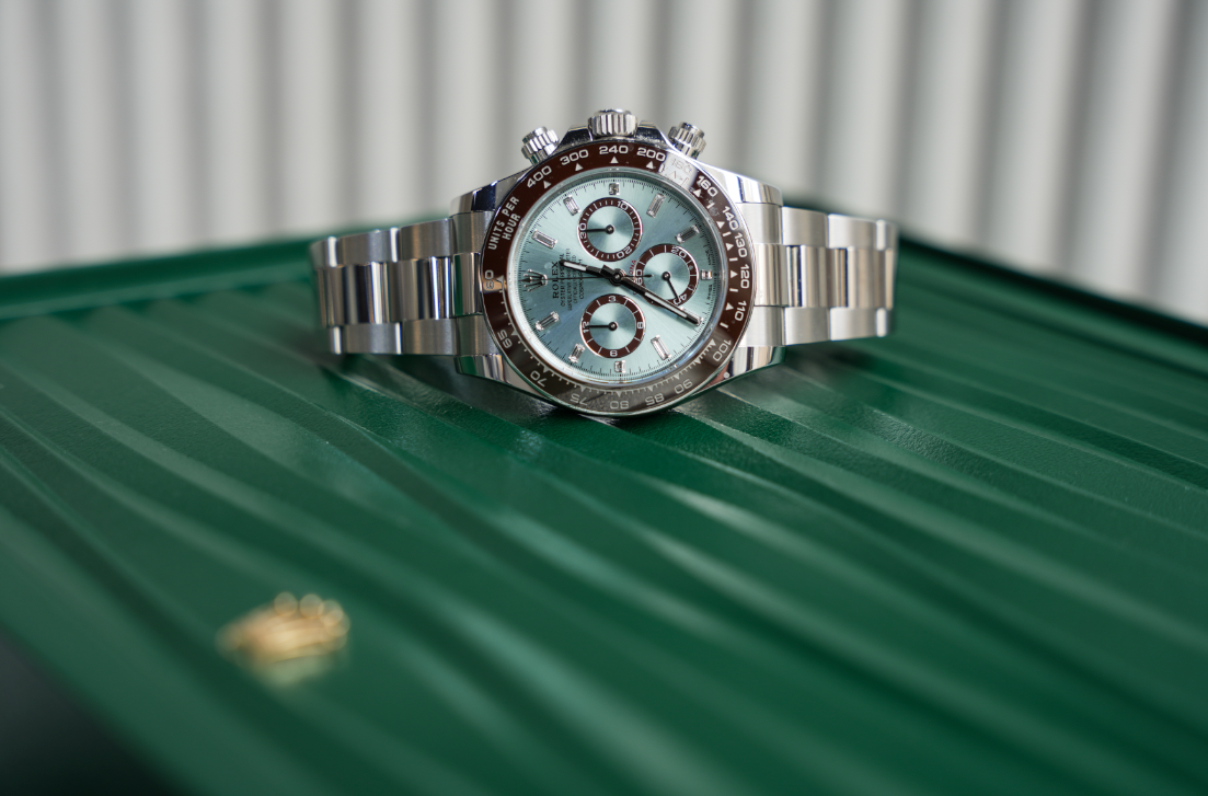 Rolex Cosmograph Daytona 126506 Platinum Ice Blue Baguette Diamond Dial 40mm Oyster Bracelet