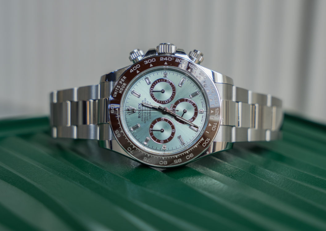 Rolex Cosmograph Daytona 126506 Platinum Ice Blue Baguette Diamond Dial 40mm Oyster Bracelet