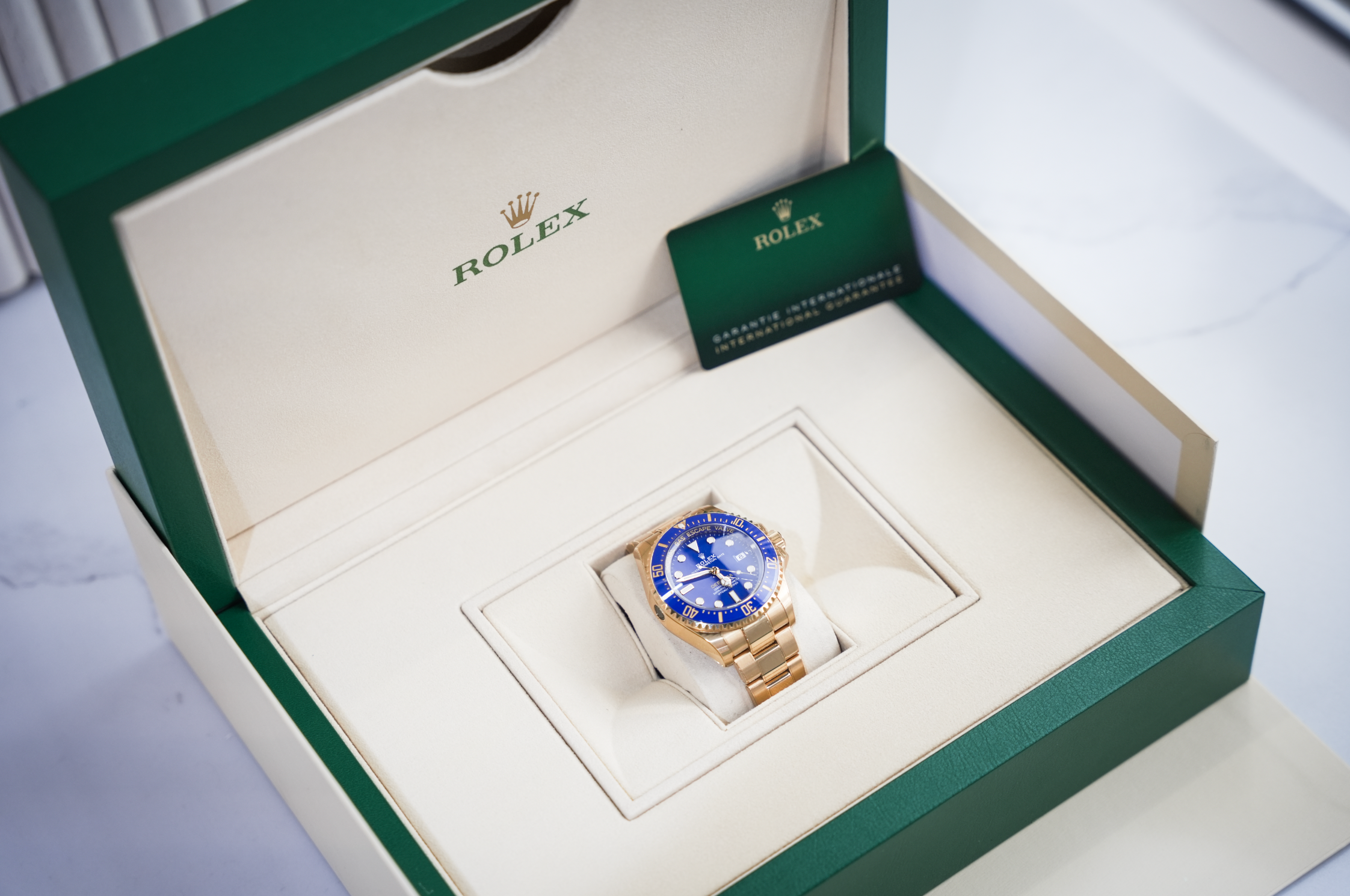Rolex Deepsea 44mm Yellow Gold Blue Dial Oyster Bracelet 136668LB