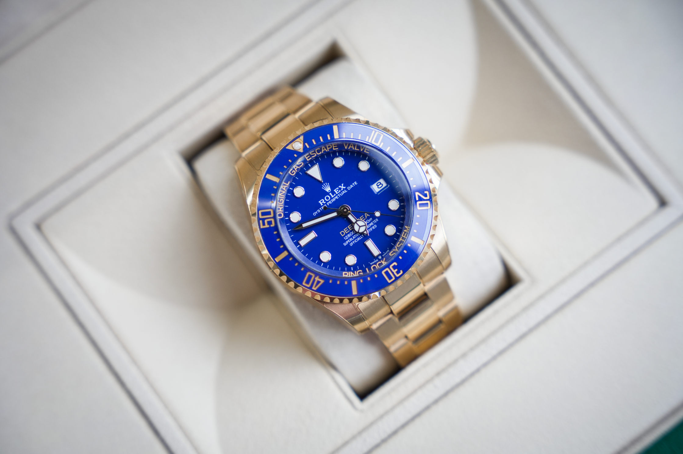 Rolex Deepsea 44mm Yellow Gold Blue Dial Oyster Bracelet 136668LB