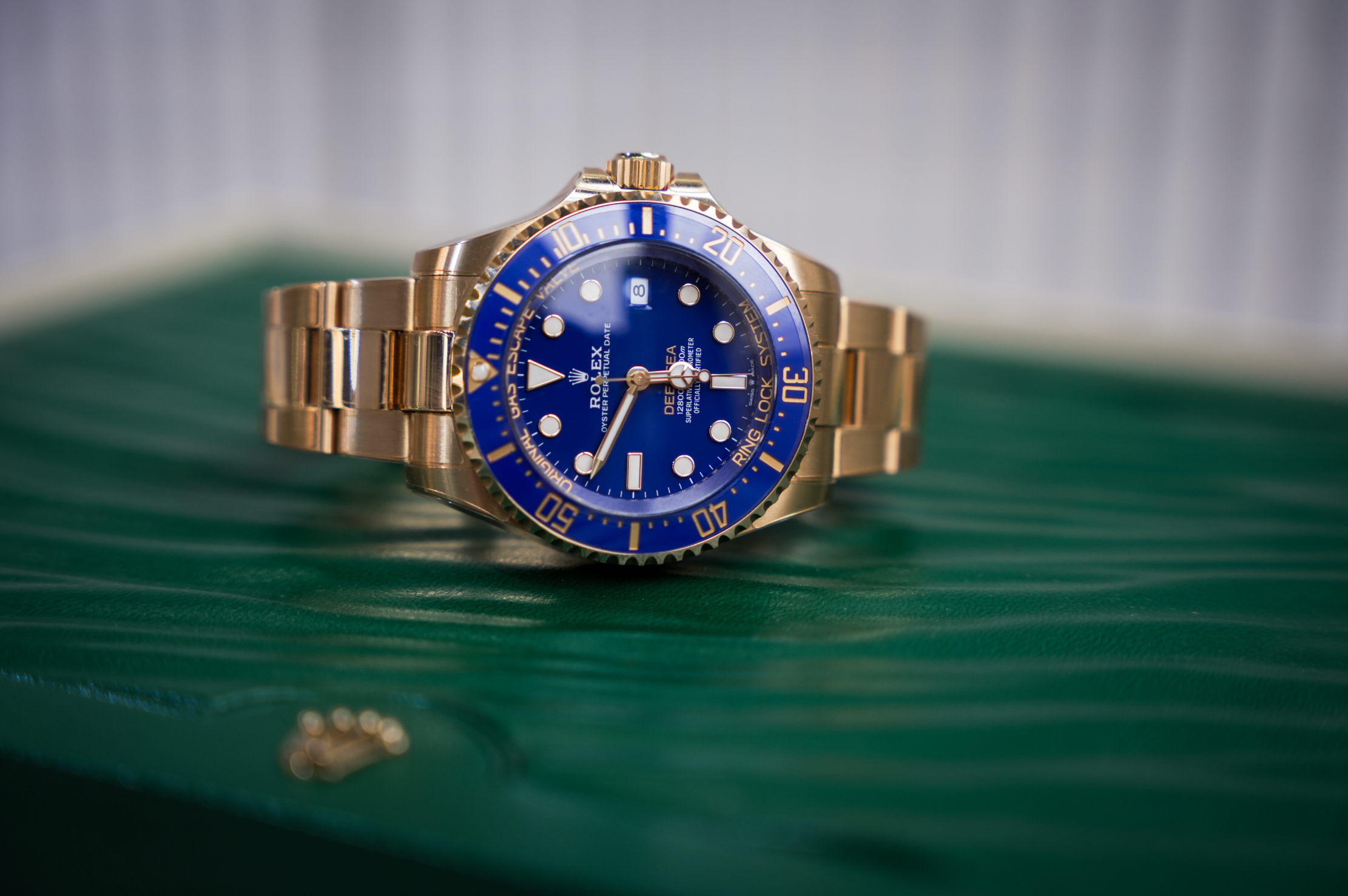 Rolex Deepsea 44mm Yellow Gold Blue Dial Oyster Bracelet 136668LB
