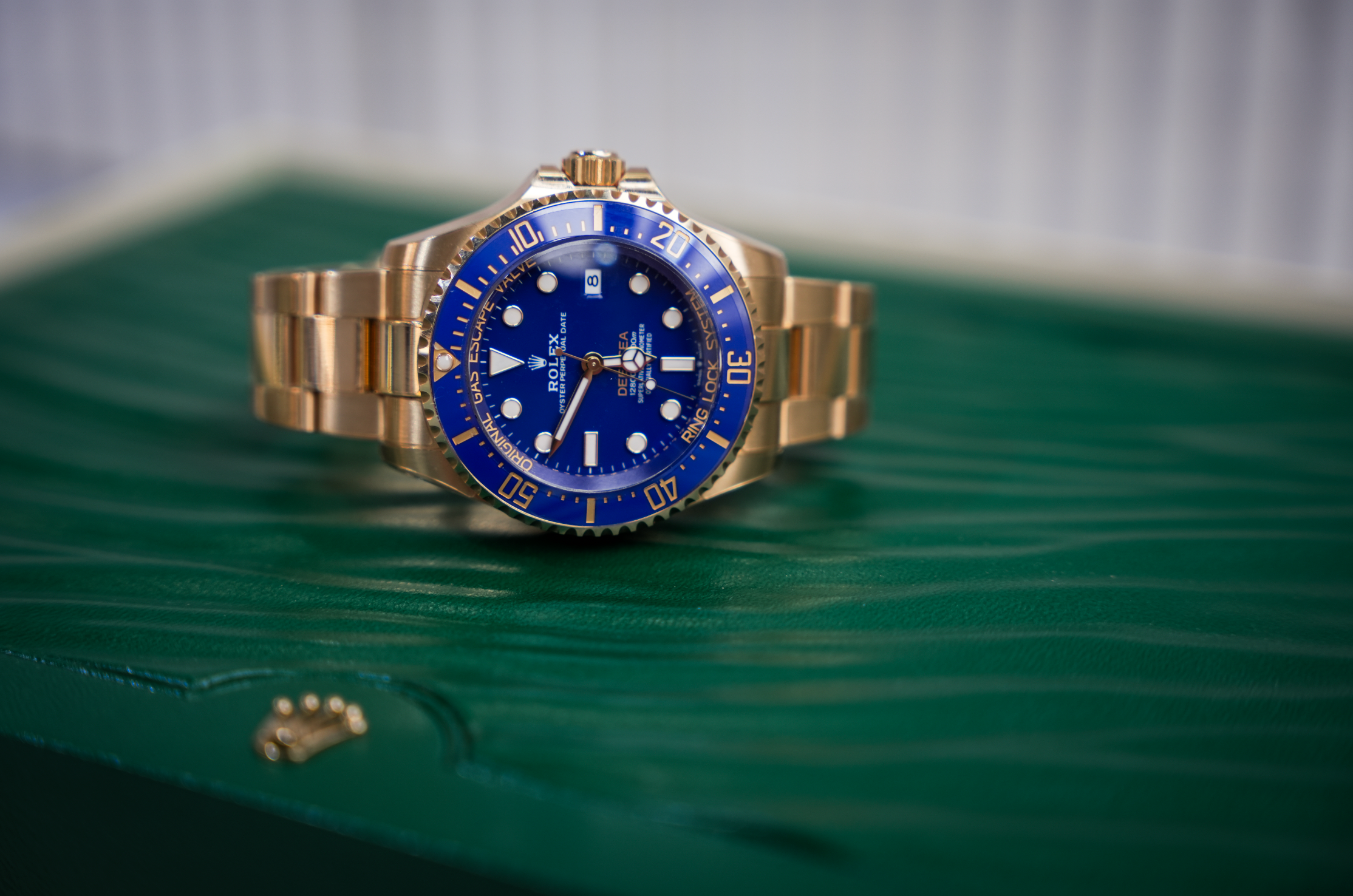 Rolex Deepsea 44mm Yellow Gold Blue Dial Oyster Bracelet 136668LB