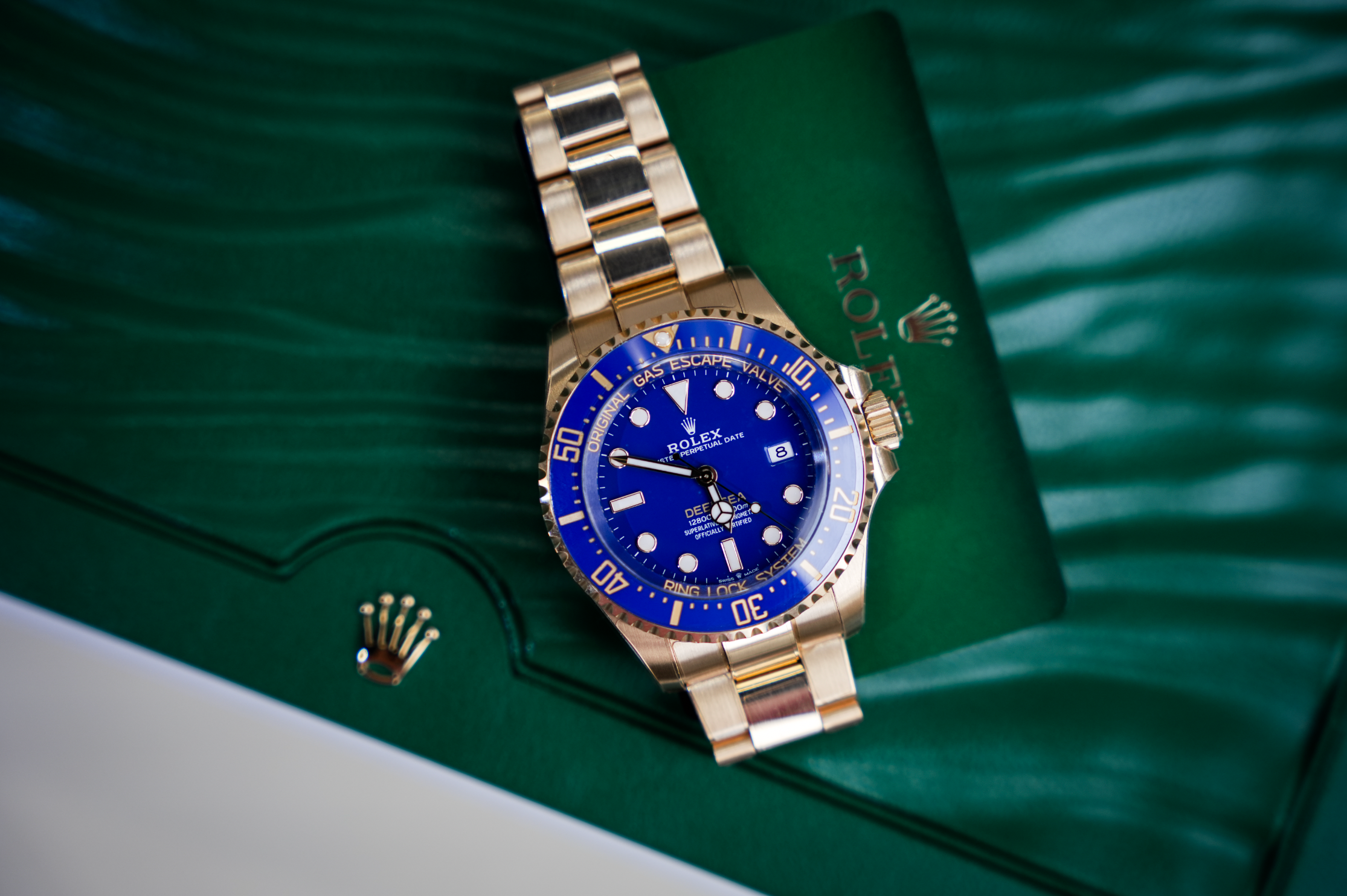 Rolex Deepsea 44mm Yellow Gold Blue Dial Oyster Bracelet 136668LB