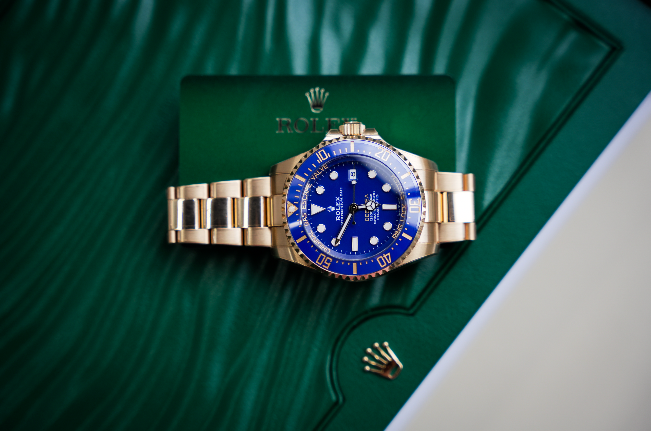 Rolex Deepsea 44mm Yellow Gold Blue Dial Oyster Bracelet 136668LB