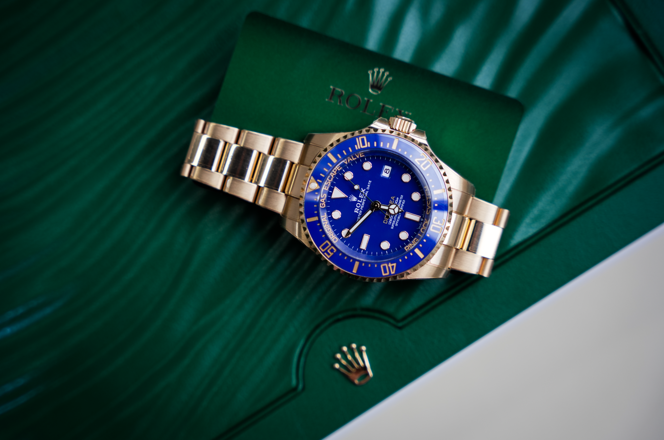 Rolex Deepsea 44mm Yellow Gold Blue Dial Oyster Bracelet 136668LB