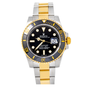 Rolex Submariner 40MM Two Tone Watch Black Ceramic Bezel Blue Dial 116613LN