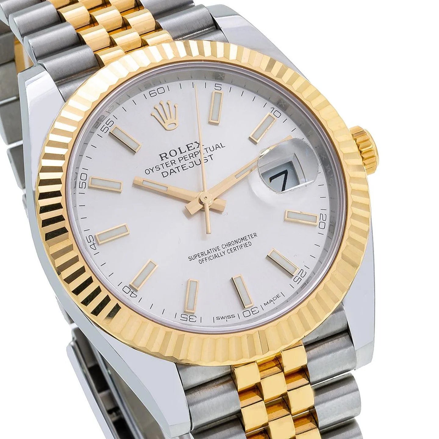 Rolex Datejust 41MM 126333 Silver Dial Fluted Bezel Two-Tone Yellow Gold Jubilee Bracelet