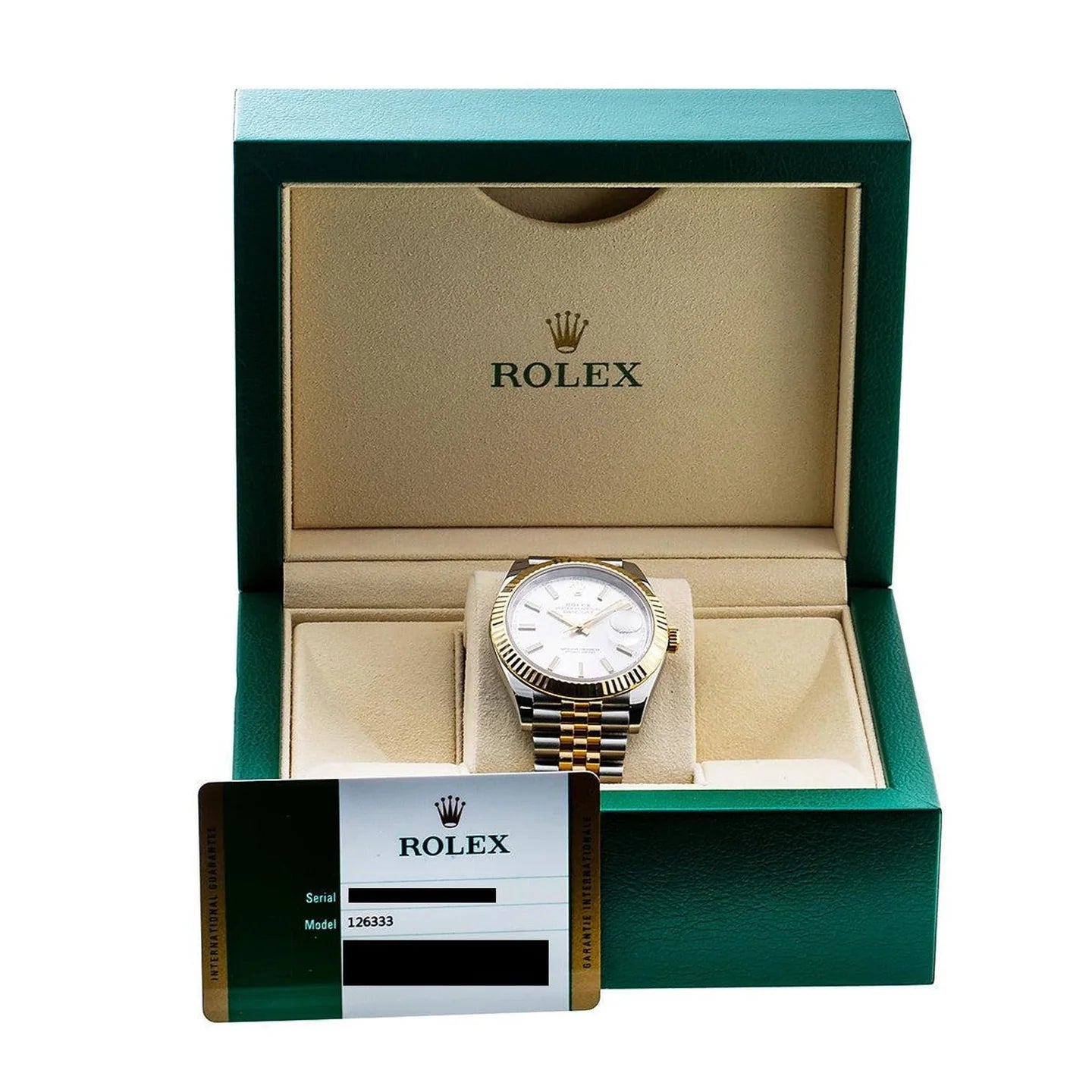 Rolex Datejust 41MM 126333 Silver Dial Fluted Bezel Two-Tone Yellow Gold Jubilee Bracelet