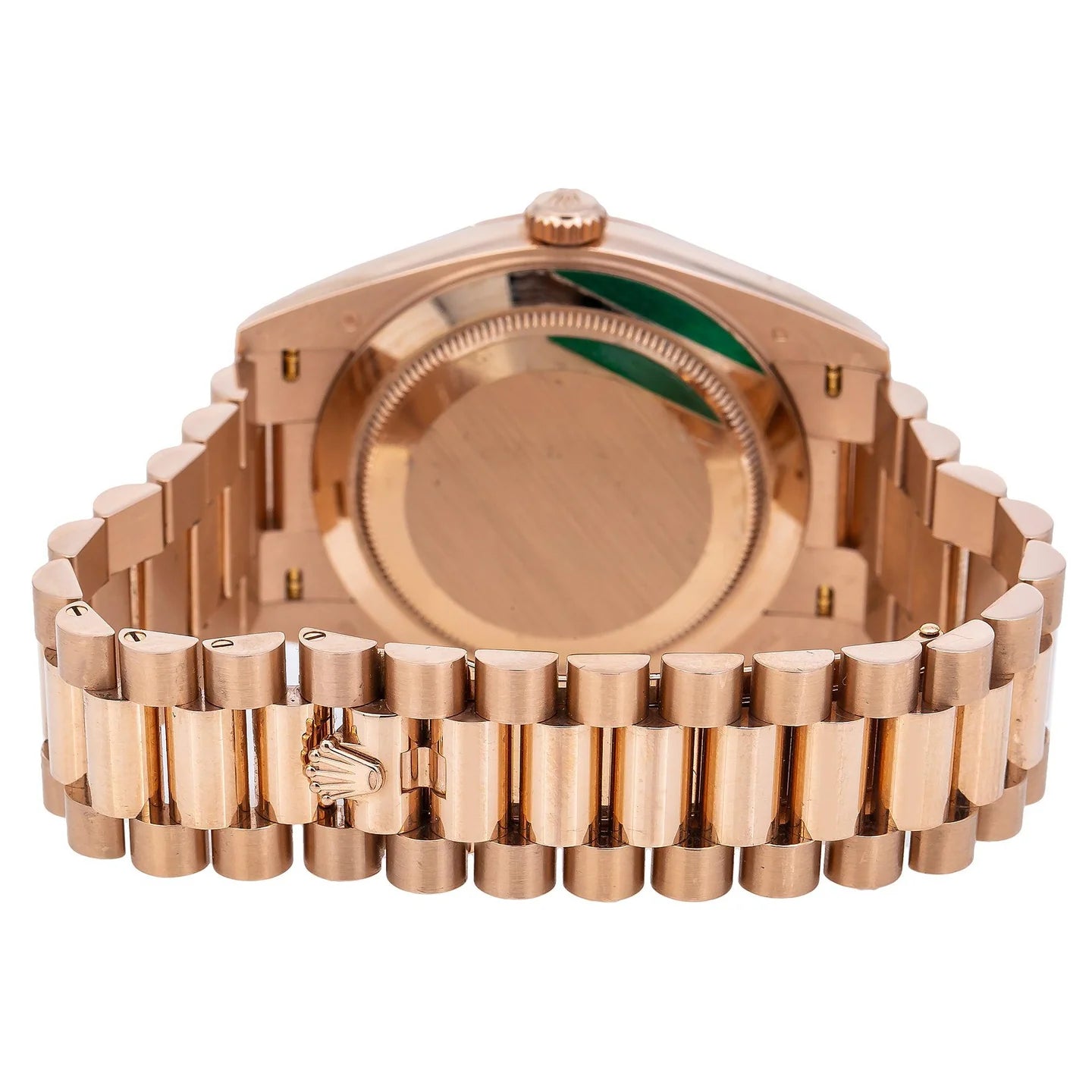 Rolex Day-Date 40MM 228235 Sundust Stripe Dial Fluted Bezel 18K Everose Gold President Bracelet