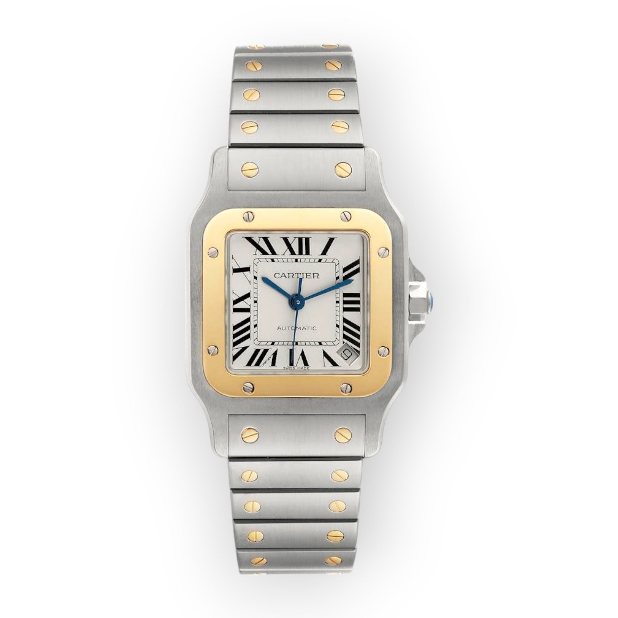 Cartier Santos Galbee XL W20099C4 Steel Yellow Gold Mens Watch