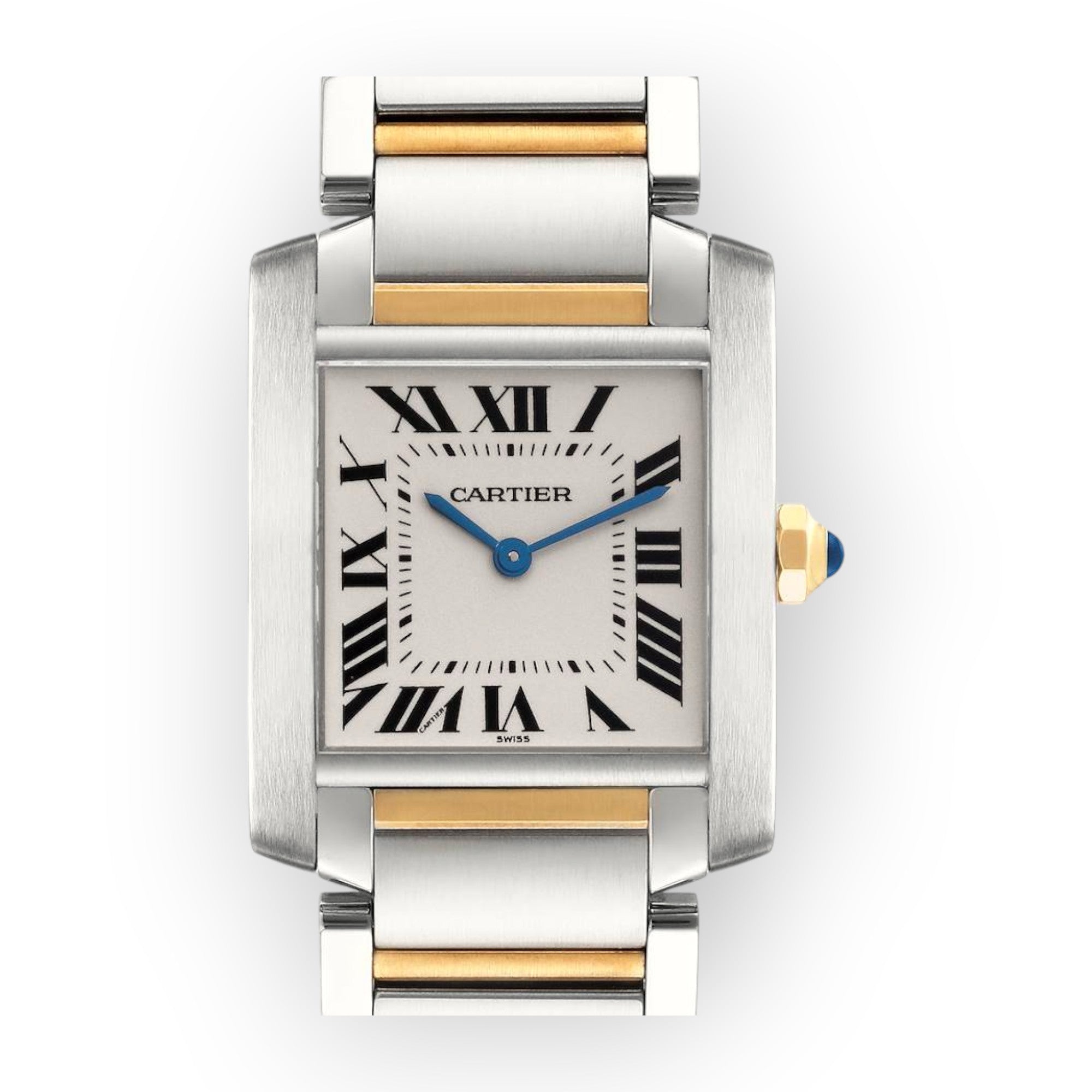 Cartier Tank Francaise Steel Yellow Gold Mens Watch W51006Q4