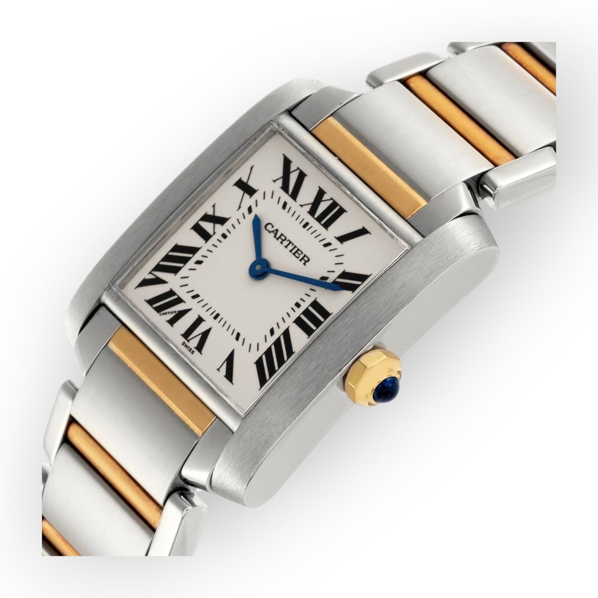 Cartier Tank Francaise Steel Yellow Gold Mens Watch W51006Q4