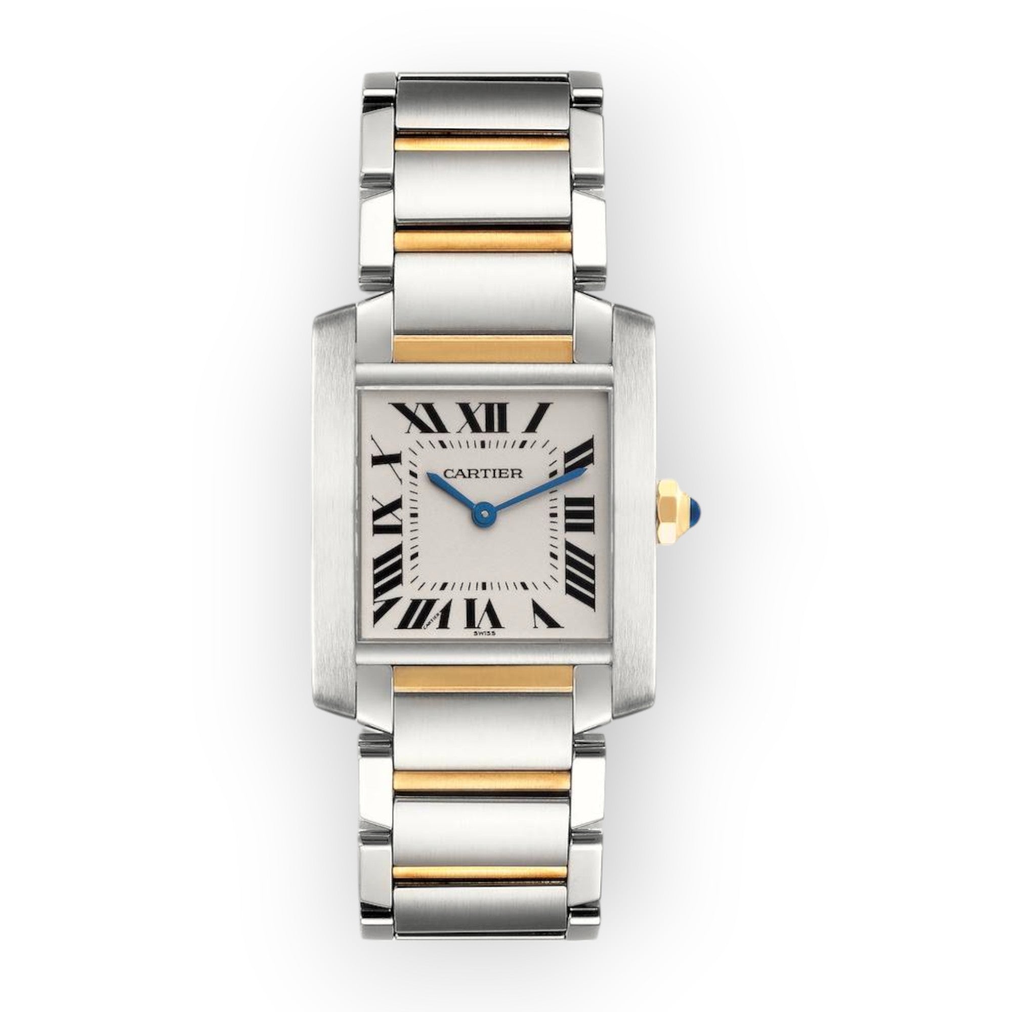 Cartier Tank Francaise Steel Yellow Gold Mens Watch W51006Q4